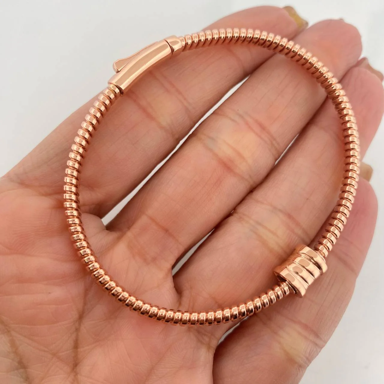 Pulso Aro Tubogas 14.55g / 17cm / 4.35mm Oro Rosa 18K - Image 4