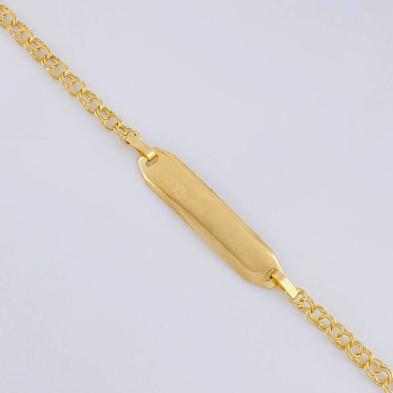 Pulso Bebé Aro Seguido Placa Rectangular Bordeada 1.3 g / 14.5 - 13 cm / 2.3 mm Oro Amarillo 18K - Image 2