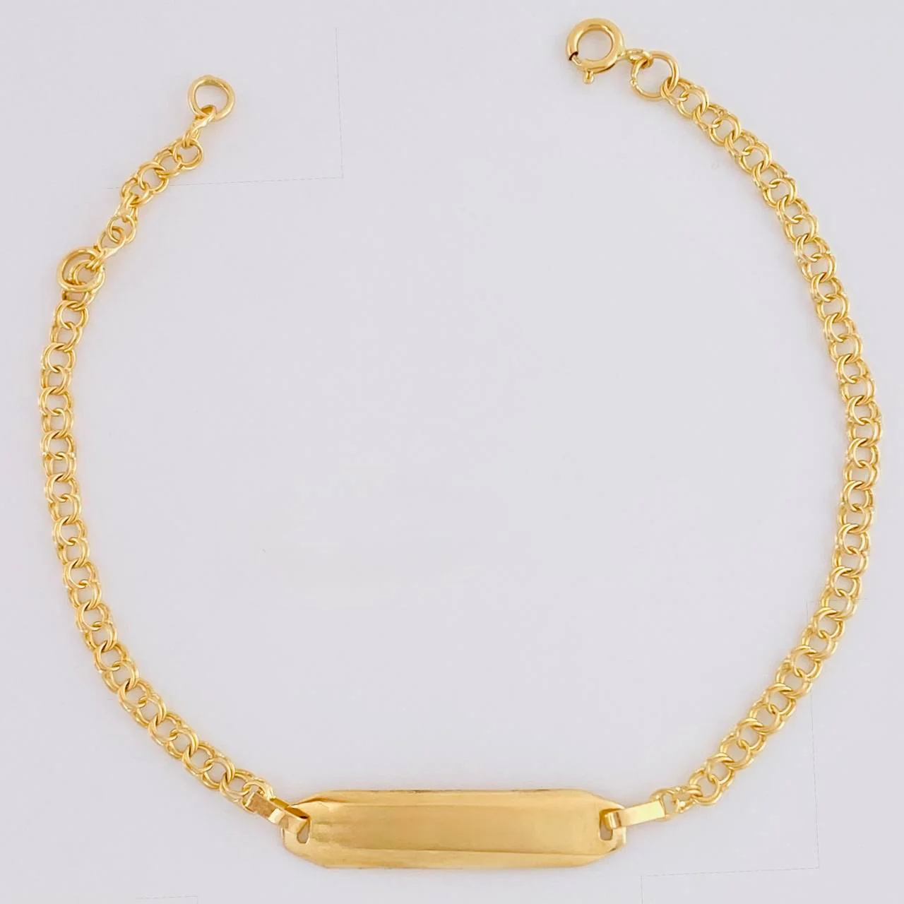 Pulso Bebé Aro Seguido Placa Rectangular Curva Lisa 1.3 g / 15 - 13.5 cm / 2.3 mm Oro Amarillo 18K