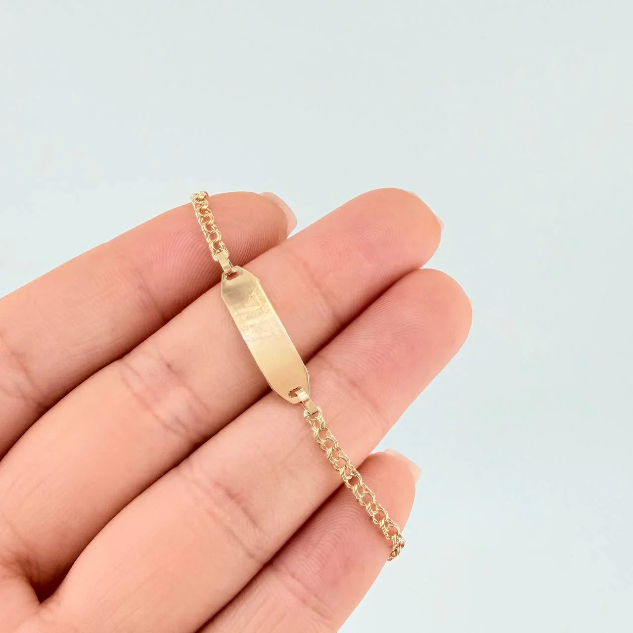 Pulso Bebé Aro Seguido Placa Rectangulo Plano 1.35 g / 14.5 - 13 cm / 2.3 mm Oro Amarillo 18K - Image 3
