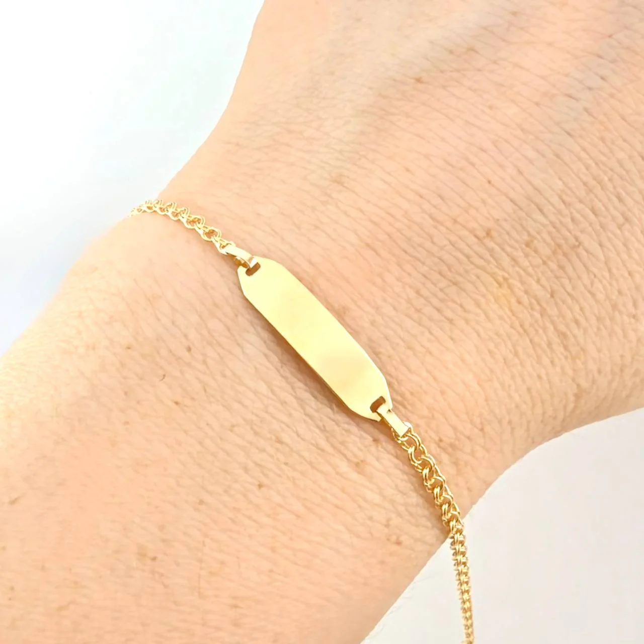 Pulso Bebé Aro Seguido Placa Rectangulo Plano 1.35 g / 14.5 - 13 cm / 2.3 mm Oro Amarillo 18K - Image 4