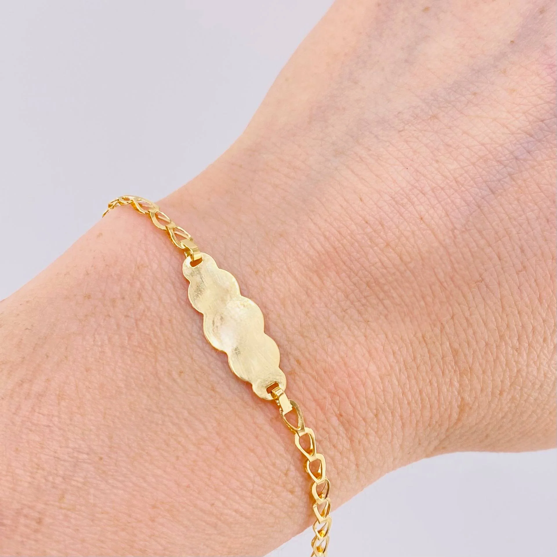 Pulso Bebé Espiga Placa Nube Lisa 1.2gr / 14.5cm / 2.7mm Oro Amarillo 18K © - Image 5