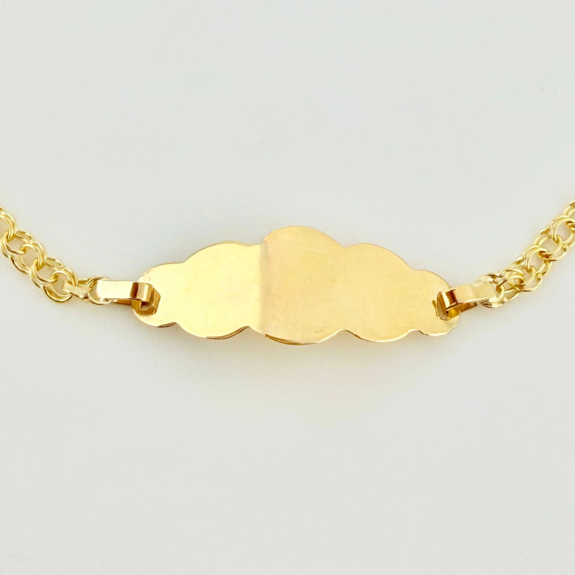Pulso Bebé Roll On Placa Nuve 1.45gr / 14.5cm / 2.2mm Oro Amarillo 18K * - Image 2