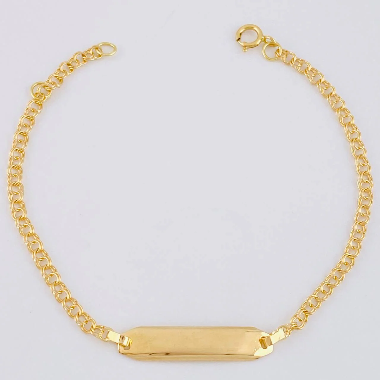 Pulso Bebé Roll-on placa octagonal curva 1.35g / 15.1cm / 2.2mm Oro Amarillo 18K