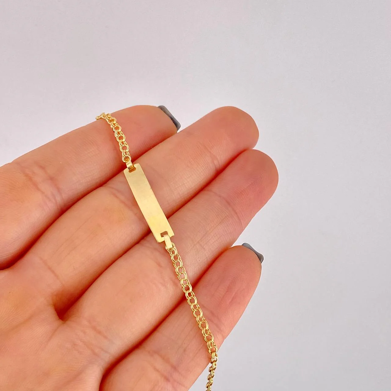 Pulso Bebé Roll-on placa rectangular 1.3g / 14.8cm / 2.2mm Oro Amarillo 18K - Image 3