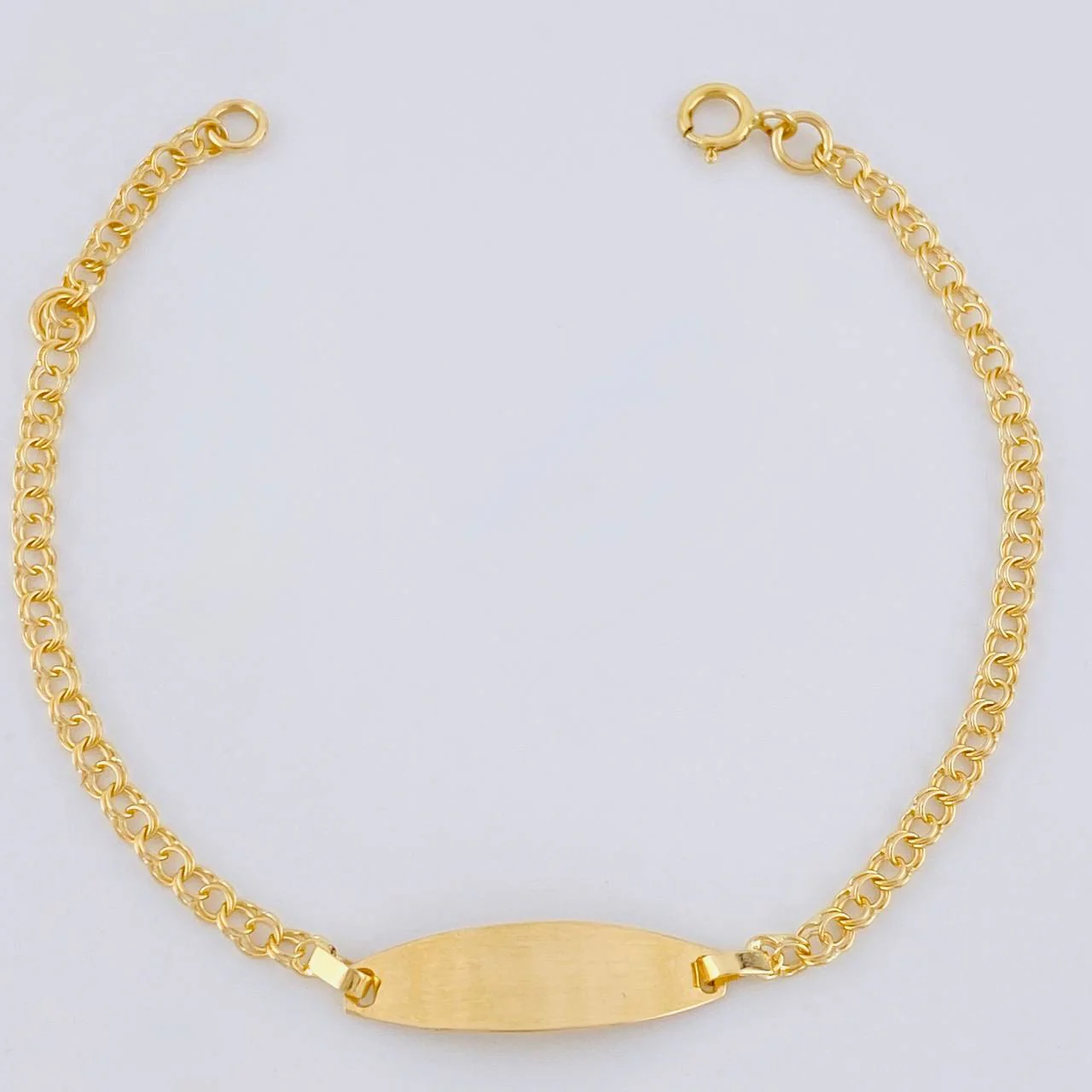 Pulso Bebé Roll-on placa rectangular ovalado 1.3g / 14.9cm / 2.2mm Oro Amarillo 18K