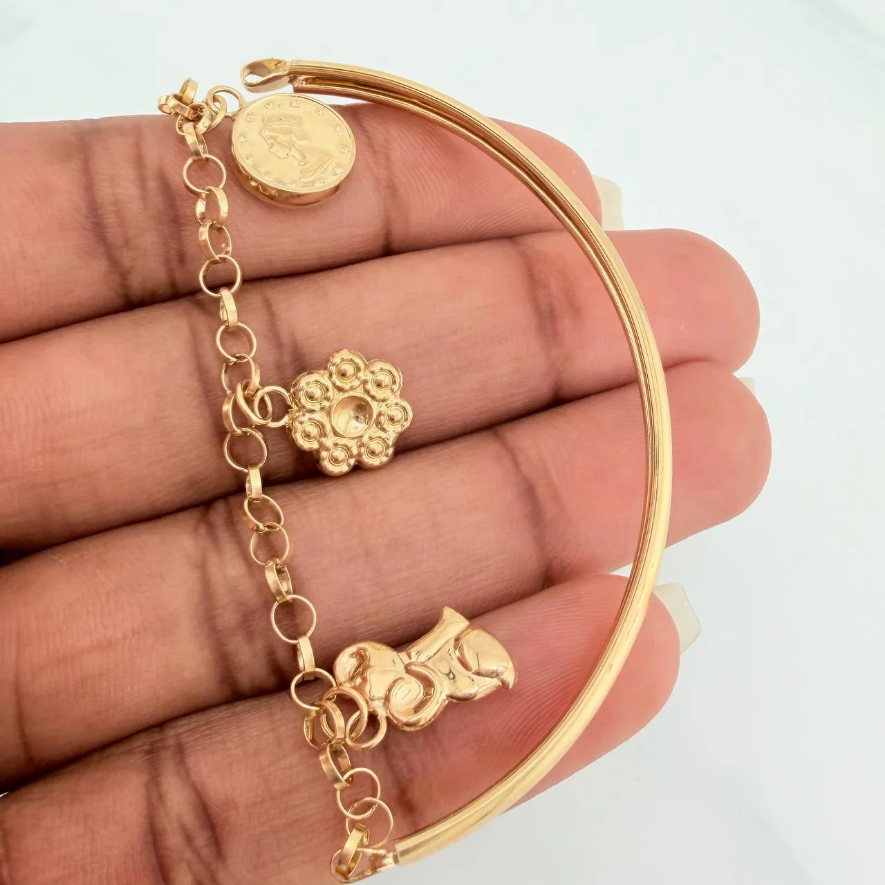 Pulso Charms 5.75gr / 17cm / 4mm Oro Amarillo 18K % - Image 4