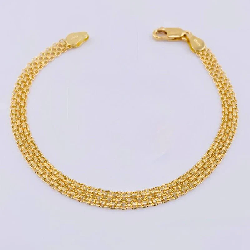 Pulso Chino 5.7gr / 20cm / 4.8mm Oro Amarillo +1 18K *