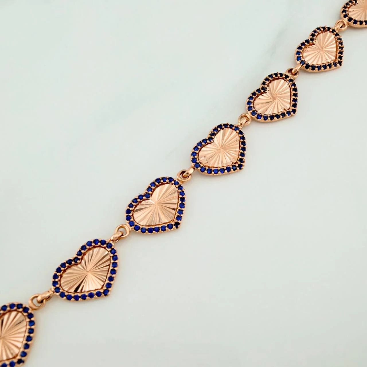 Pulso Corazones 10.5gr / 20cm / 9.5mm Oro Rosa 18K % - Image 3