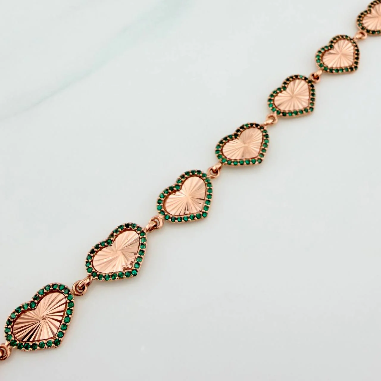 Pulso Corazones 10.65gr / 20.2cm / 10mm Oro Rosa 18K - Image 4