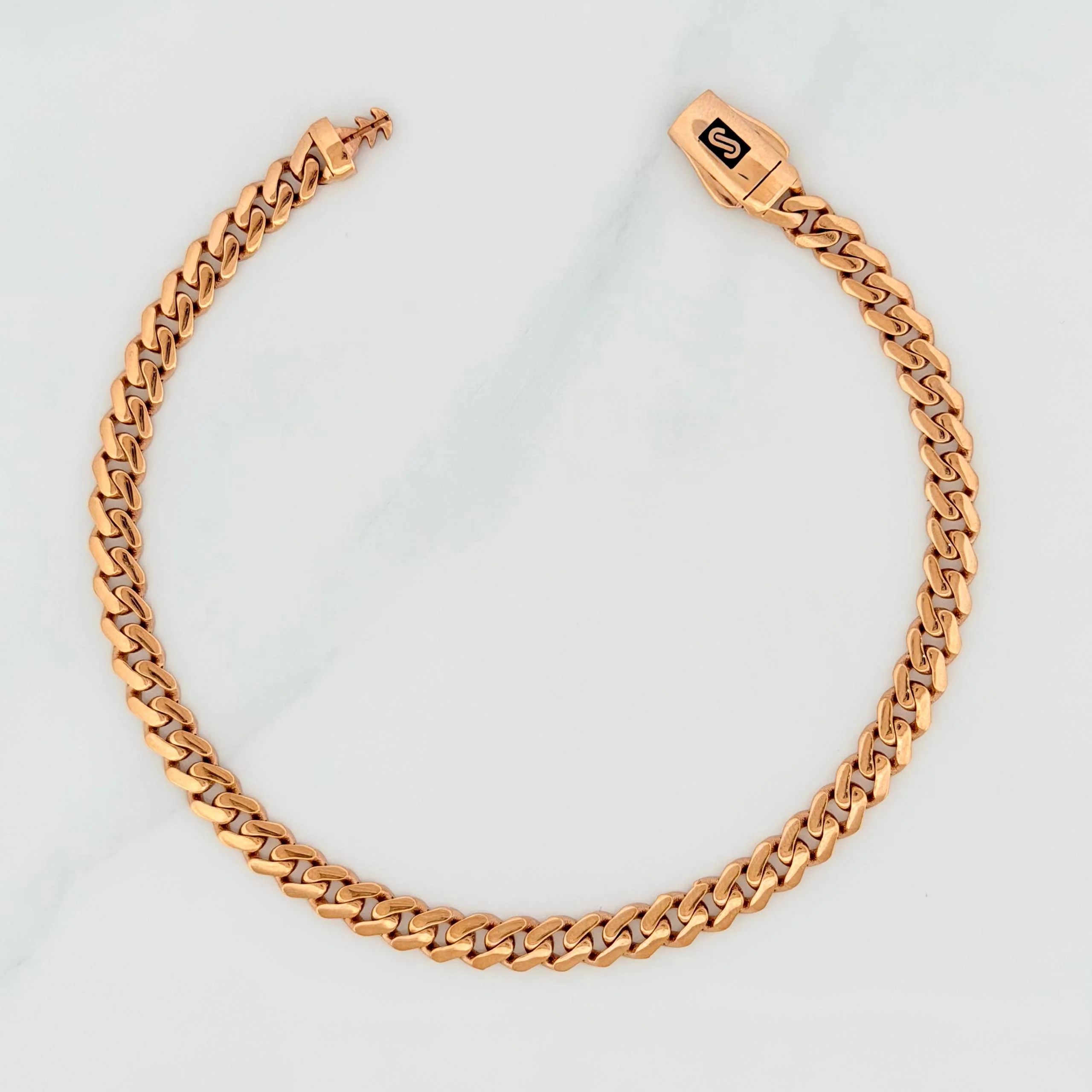 Pulso Cubano infinito 6.8g / 21cm / 4.8mm Oro Rosa 18K