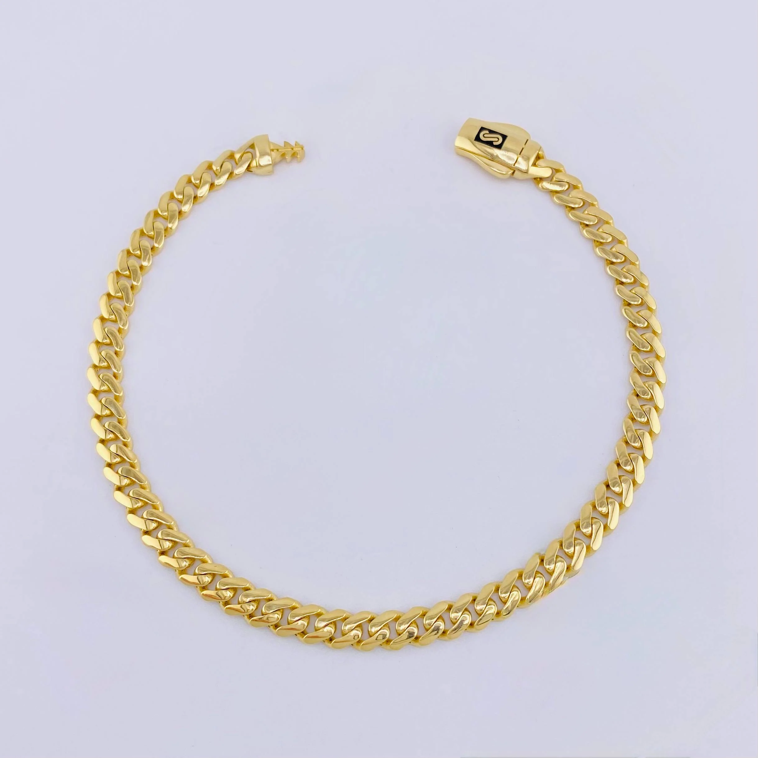 Pulso Cubano Monaco 6.25gr / 18.5cm / 5mm Oro Amarillo +4 18K *
