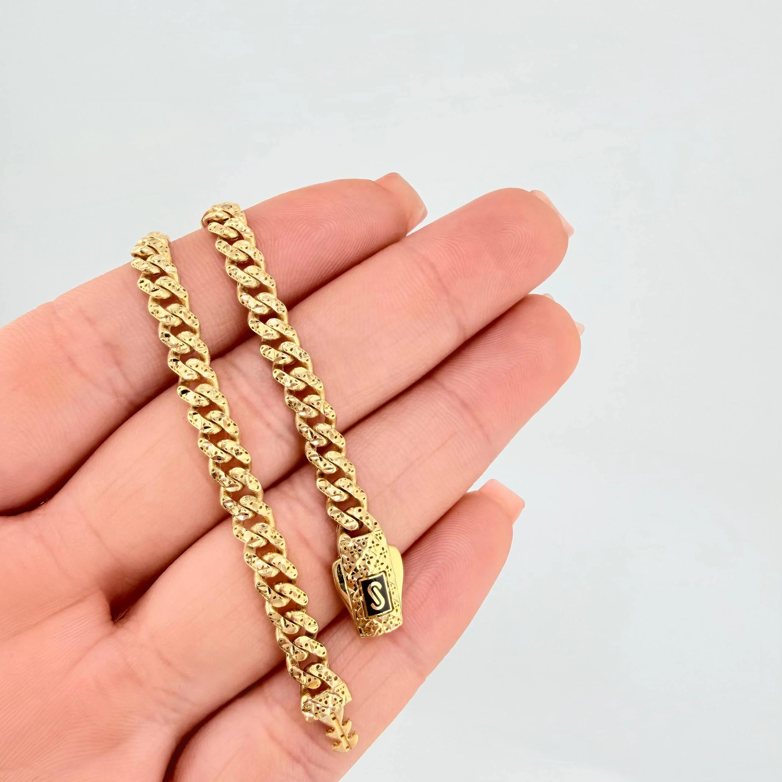 Pulso Cubano Monaco 6.35gr / 18cm / 5mm Oro Amarillo +4 18K * - Image 4