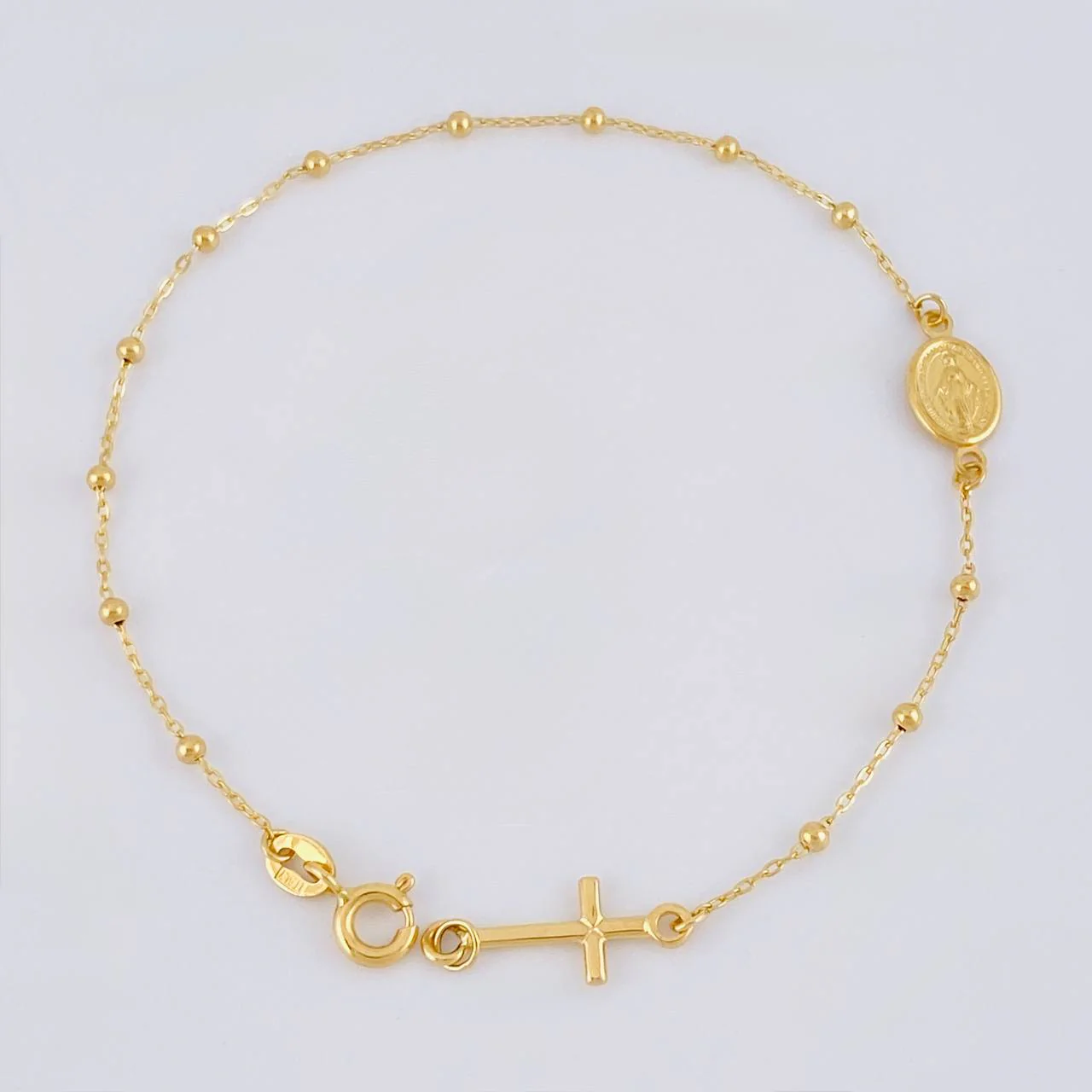 Pulso Denario Virgen Milagrosa 1.7 g / 17.8 cm / 1.8 mm Oro Amarillo 18K