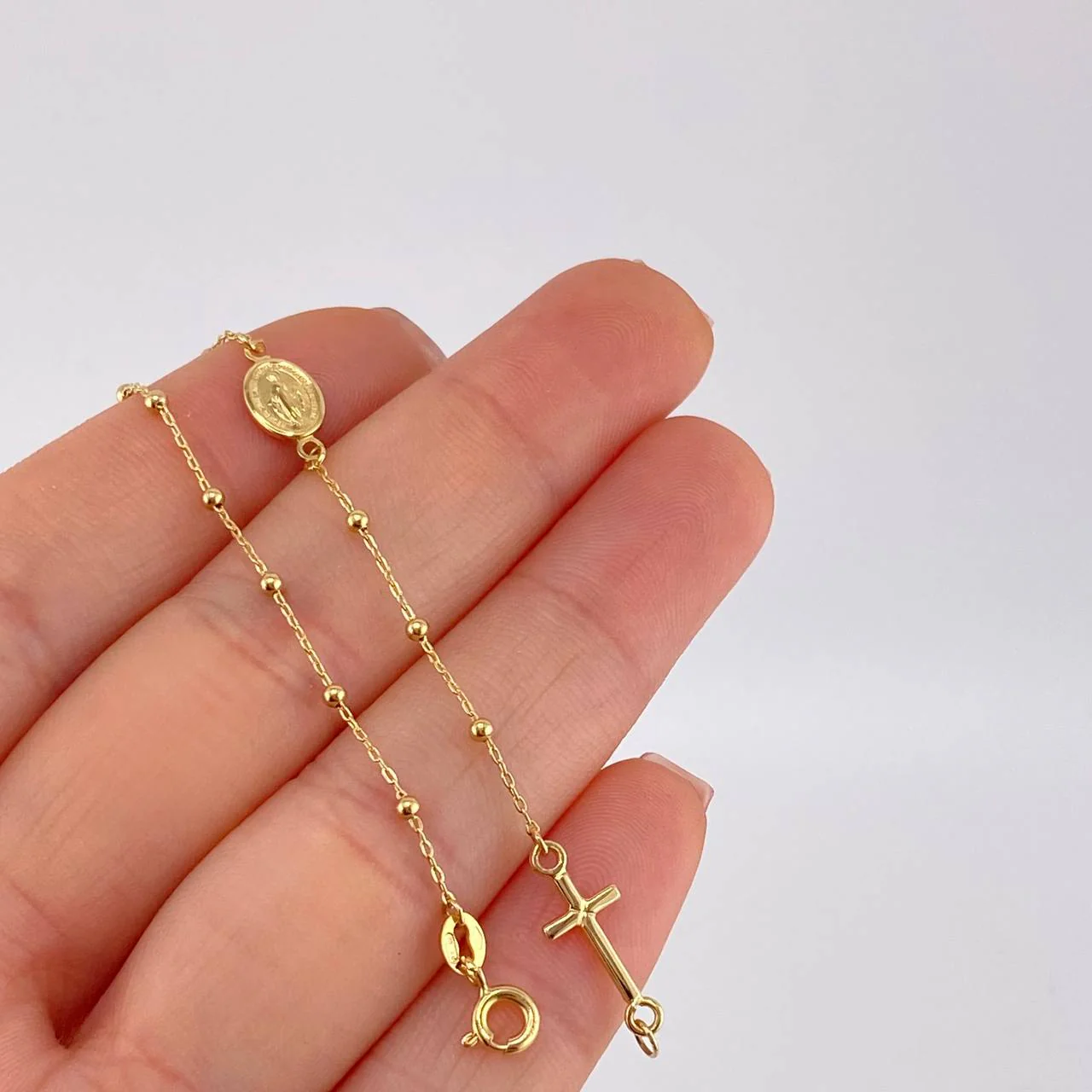 Pulso Denario Virgen Milagrosa 1.7 g / 18 cm / 1.8 mm Oro Amarillo 18K - Image 3