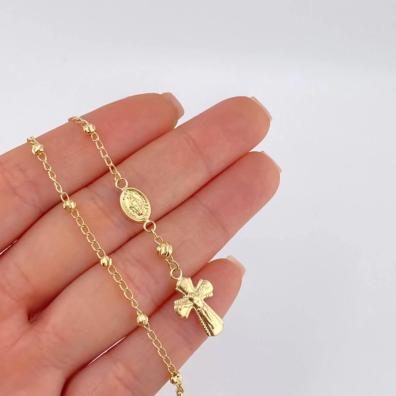 Pulso Denario Virgen Milagrosa 2.5 g / 18.5 cm / 3 mm Oro Amarillo 18K - Image 2
