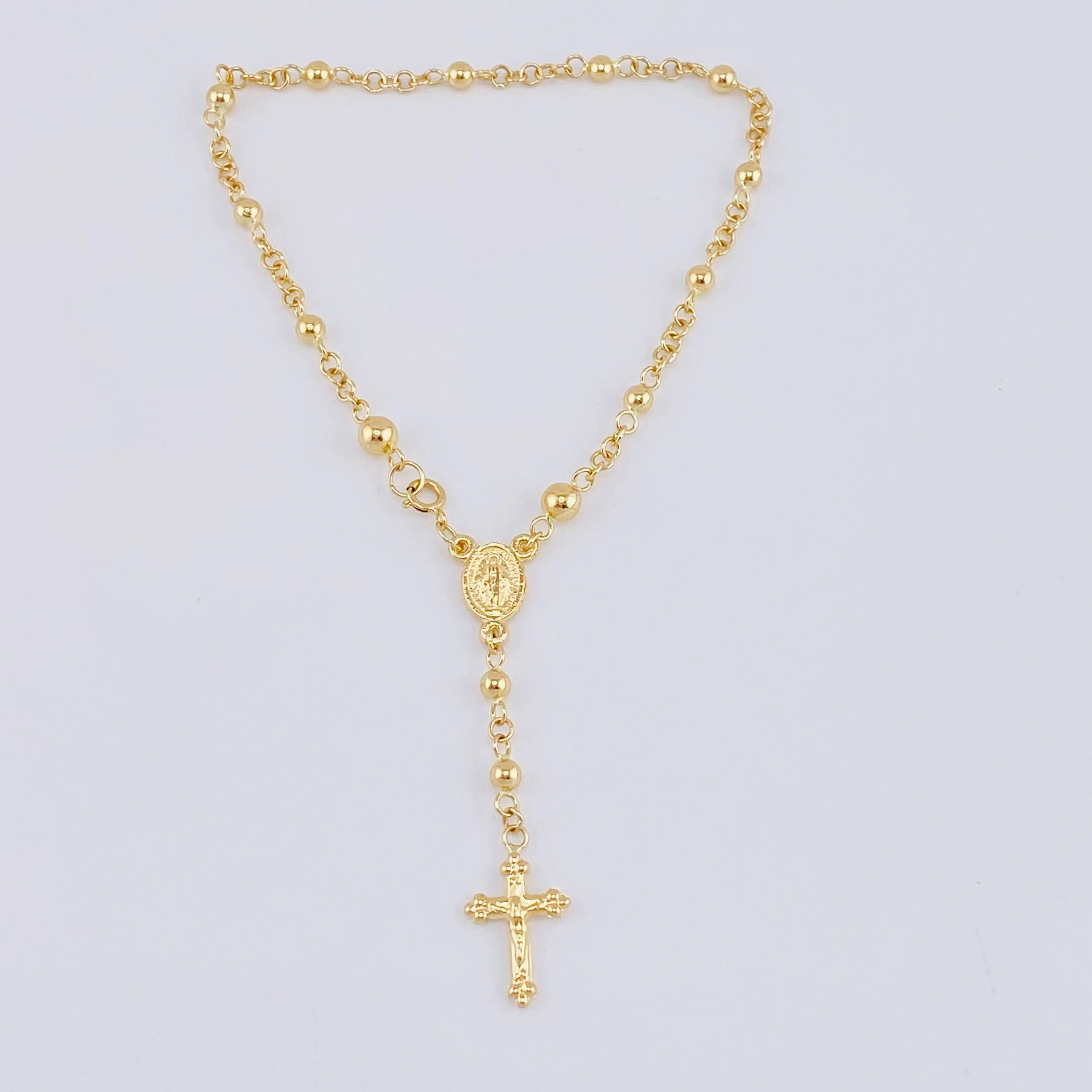 Pulso Denario Virgen Milagrosa 3.2gr / 17.5cm / 2.9mm Oro Amarillo 18K *