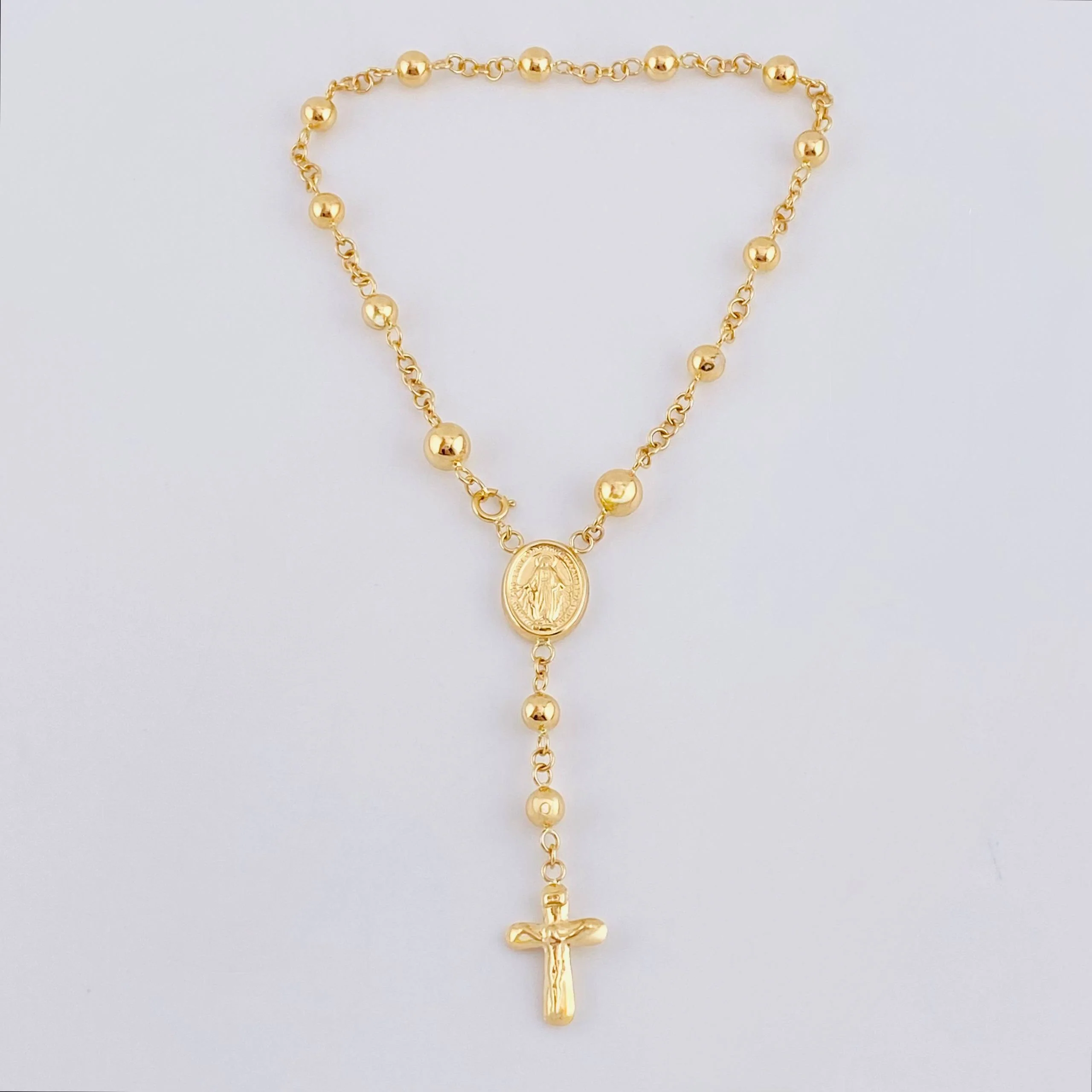 Pulso Denario Virgen Milagrosa 3.45gr / 18.5cm / 3.85mm Oro Amarillo 18K ©