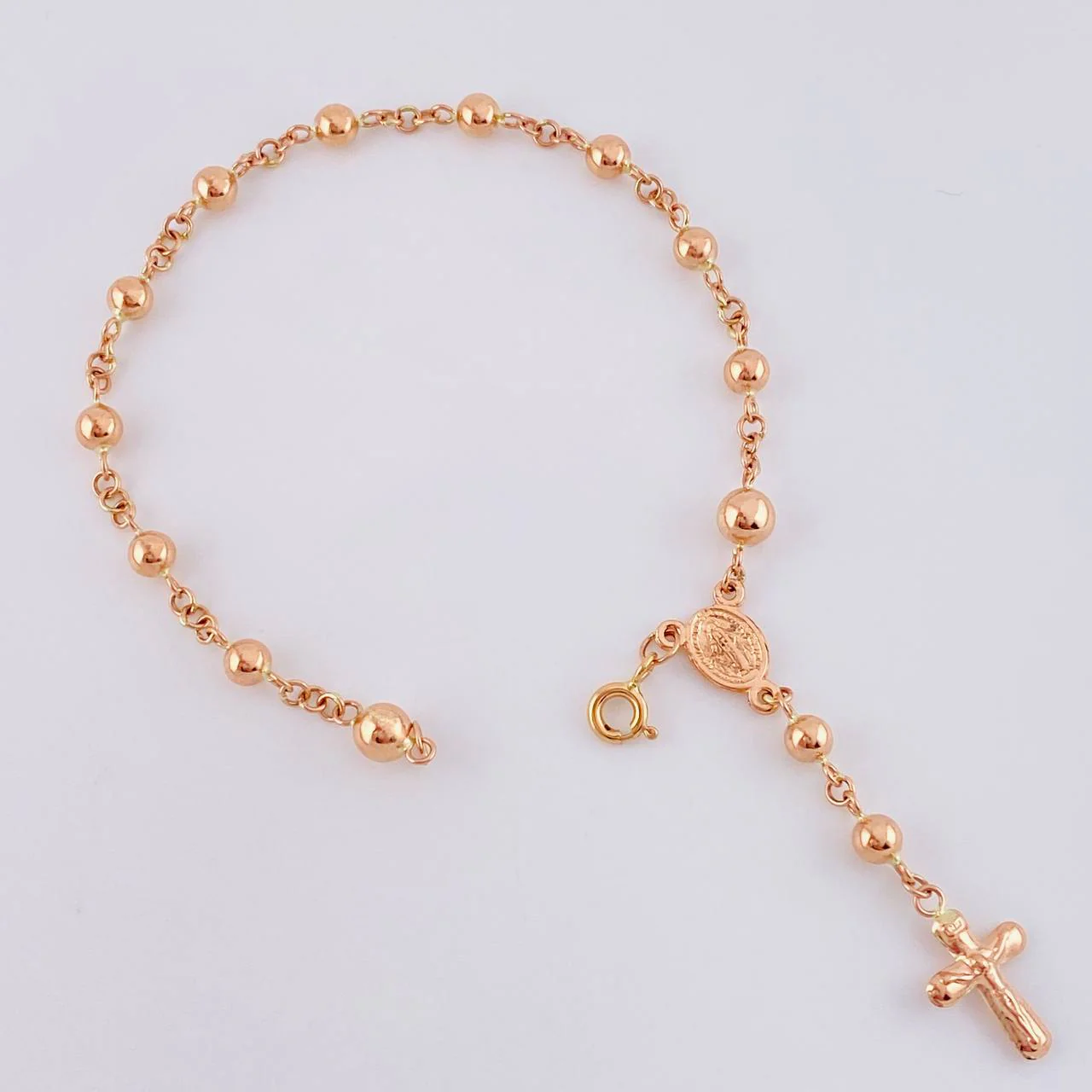 Pulso Denario Virgen Milagrosa 3.85 g / 19.2 cm / 4 mm Oro Rosa 18K