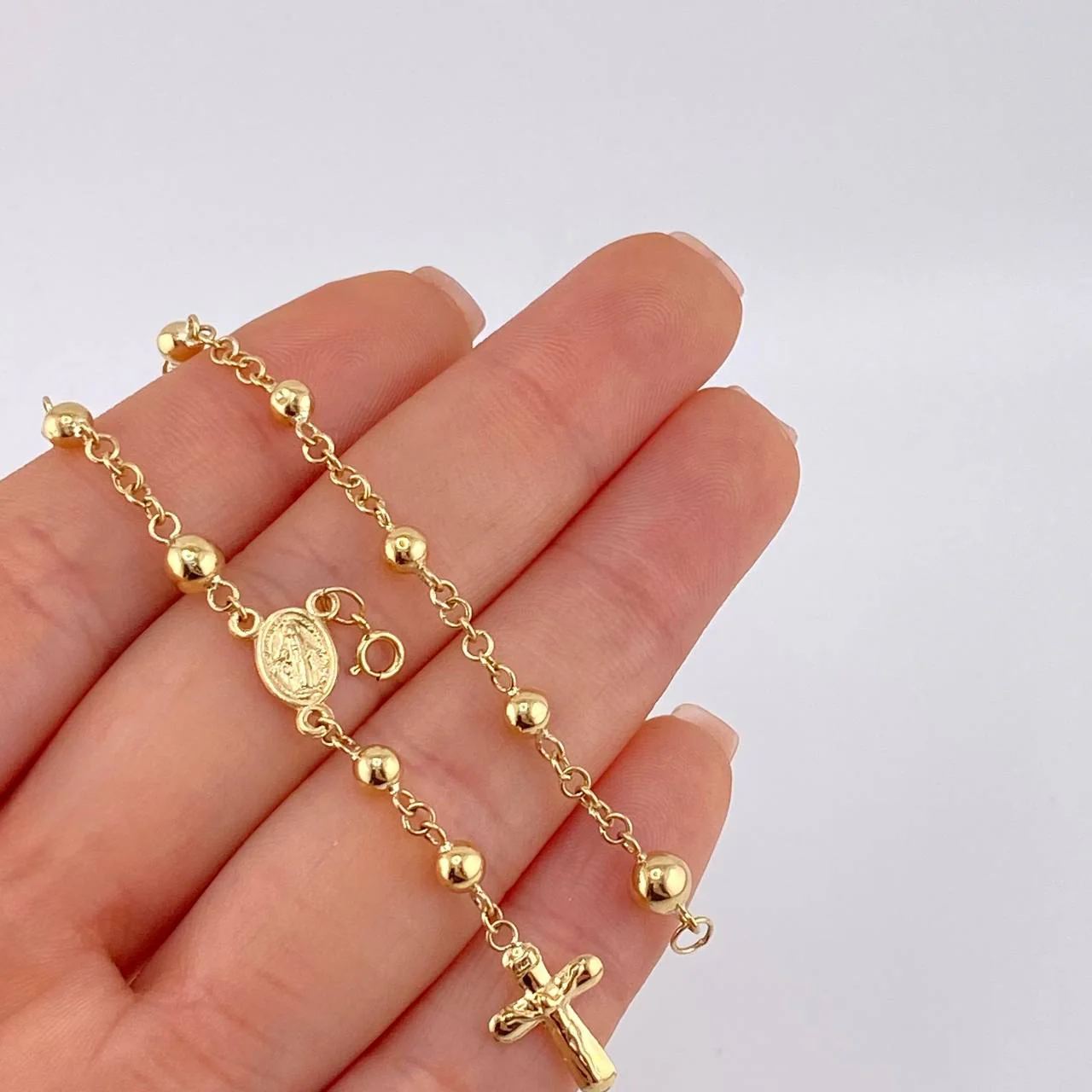 Pulso Denario Virgen Milagrosa 3.9 g / 21 cm / 4 mm Oro Amarillo 18K - Image 3