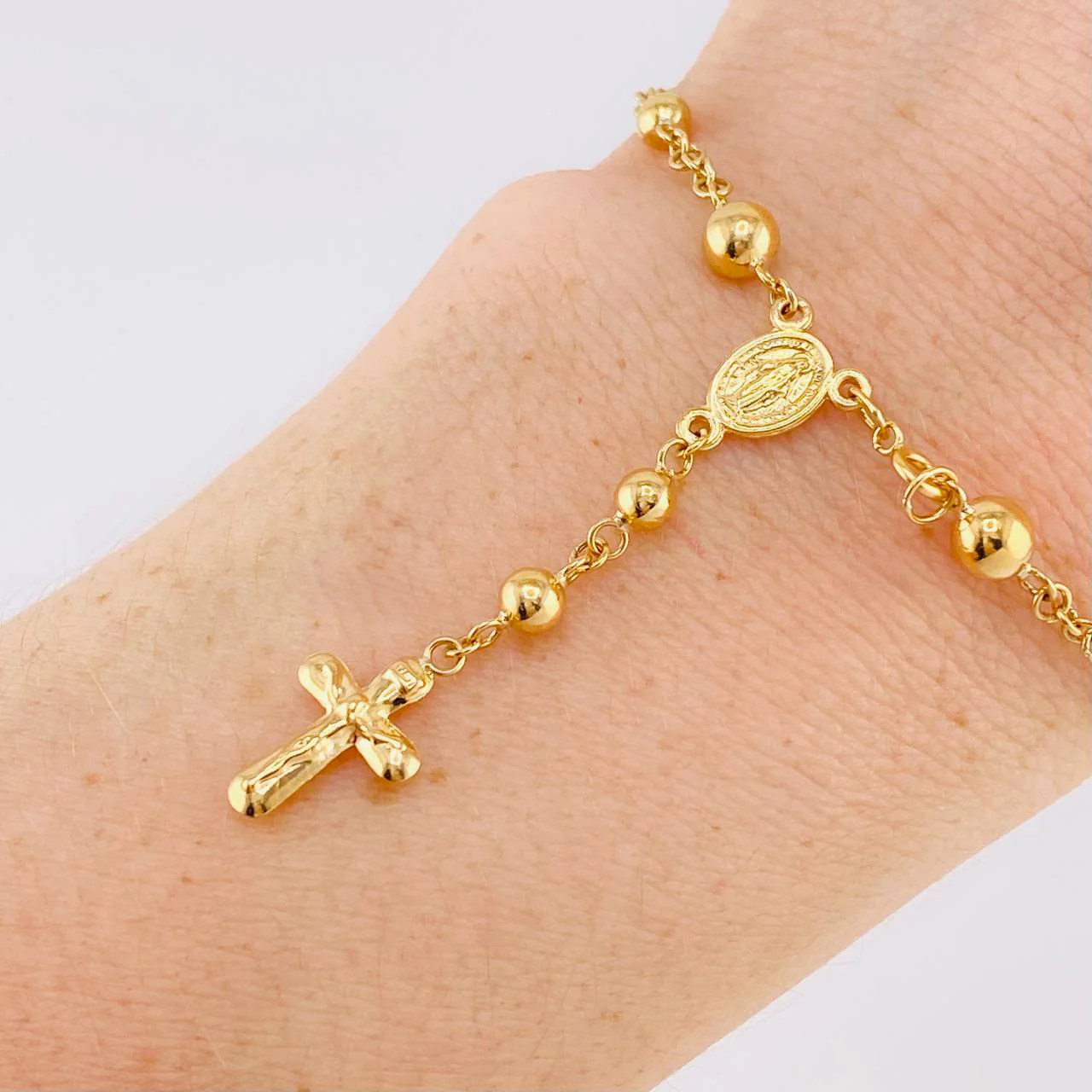 Pulso Denario Virgen Milagrosa 3.9 g / 21 cm / 4 mm Oro Amarillo 18K - Image 4