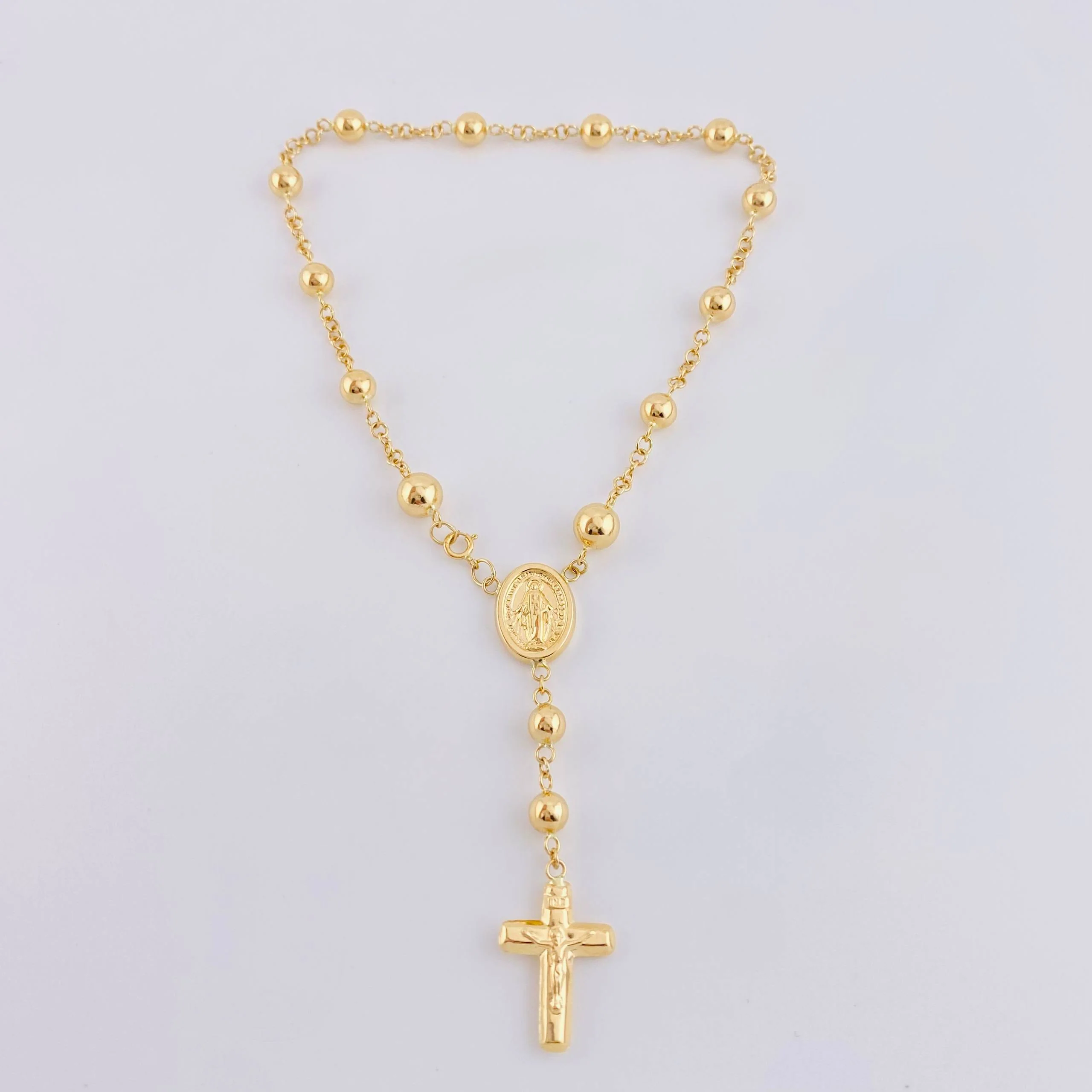 Tobillera Denario Virgen Milagrosa 5.1gr / 23cm / 4.7mm Oro Amarillo 18K - Image 2