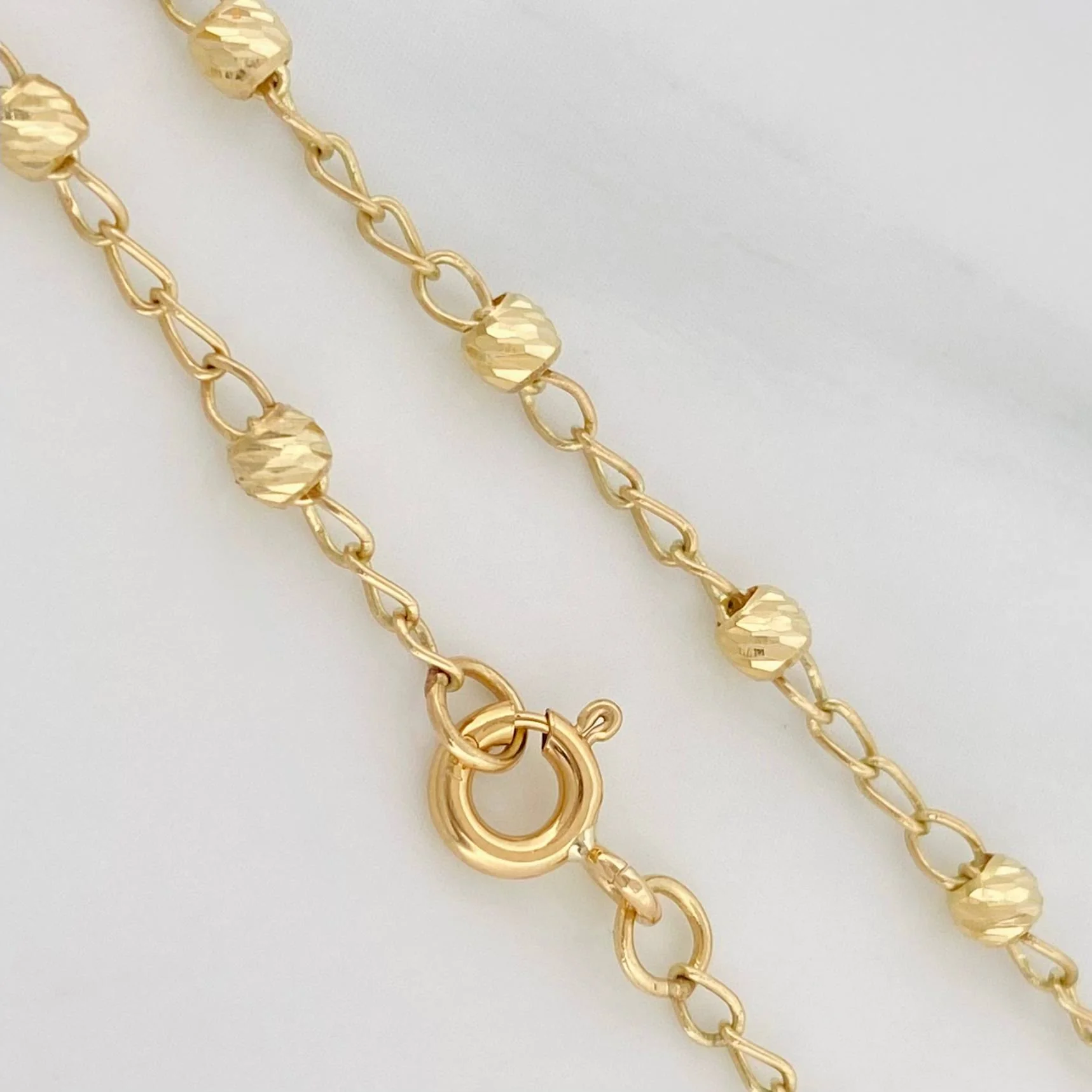 Pulso Denario Virgen Milagrosa Cruz 2.35 g / 19 cm / 3 mm Oro Amarillo 18K - Image 2