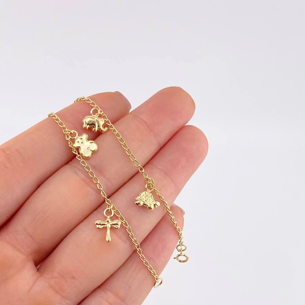 Pulso Espiga Dijes Animales 2.55 g / 18 cm / 1.6 mm Oro Amarillo 18K - Image 3