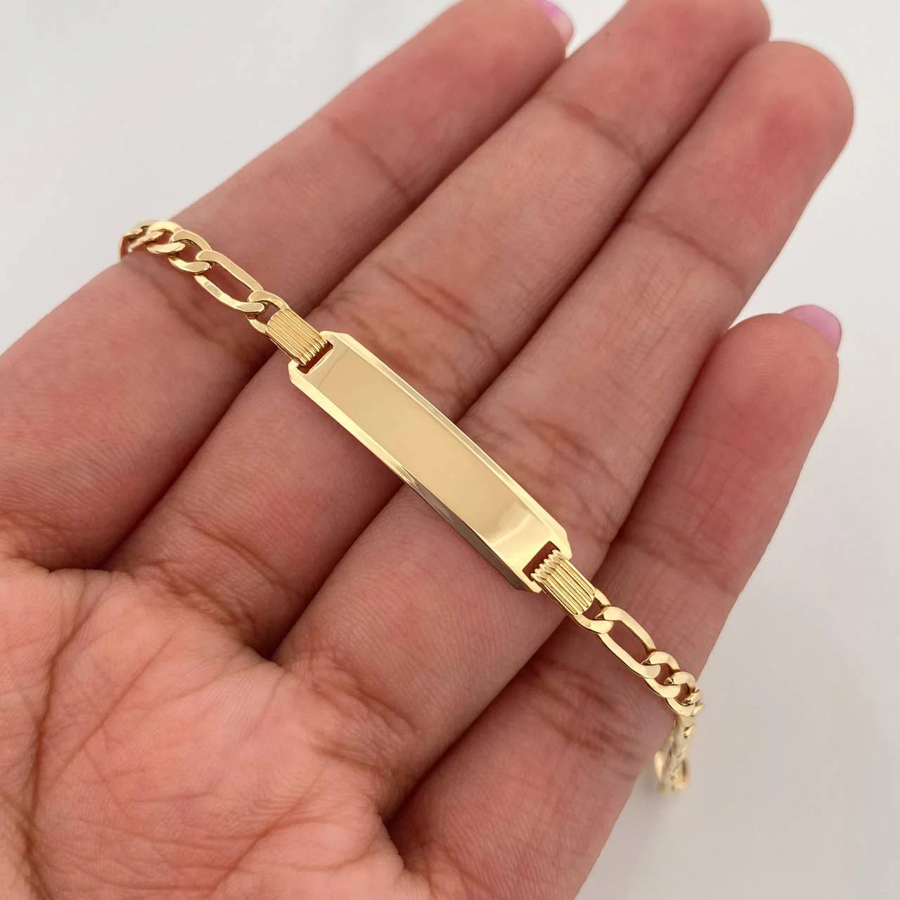 Pulso Figaro Placa Rectangular 3.05 g / 18.3 cm / 2 mm Oro Amarillo 18K - Image 4