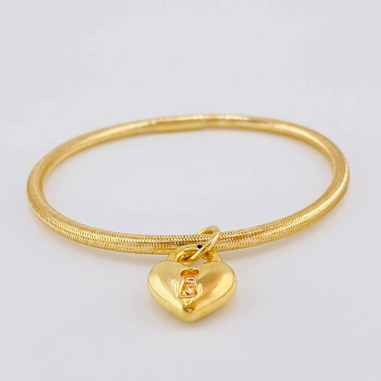 Pulso Flex Candado Corazón 2.55 g / 18.3 cm / 3 mm Oro Amarillo 18K - Image 2