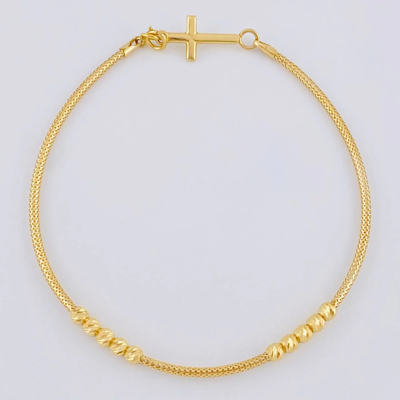 Pulso Flex Cruz Lisa 2.1 g / 19.1 cm / 1.5 mm Oro Amarillo 18K