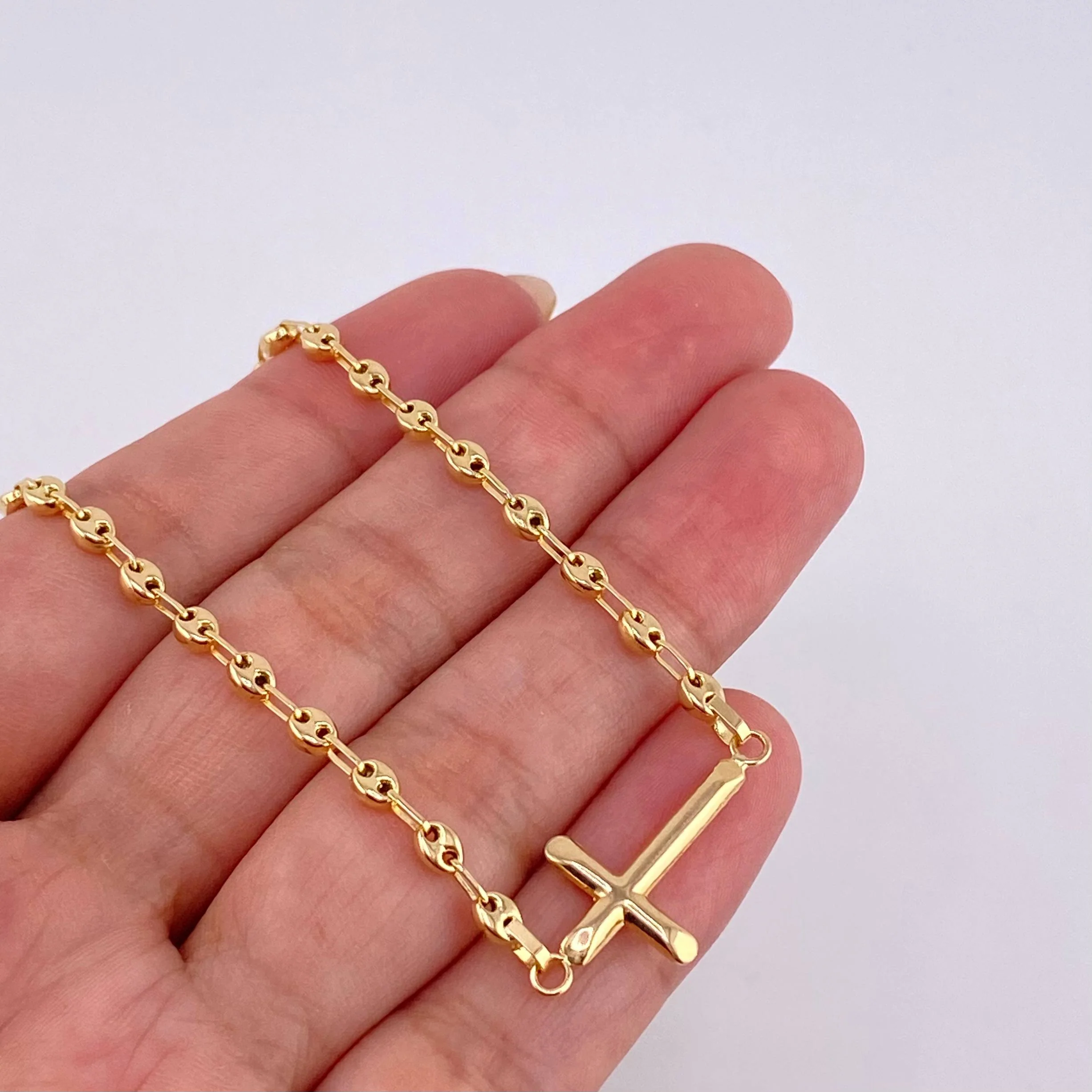 Pulso Gc Herraje Cruz Puntas Planas 2.45 g / 17.2 cm / 3.2 mm Oro Amarillo 18K - Image 3