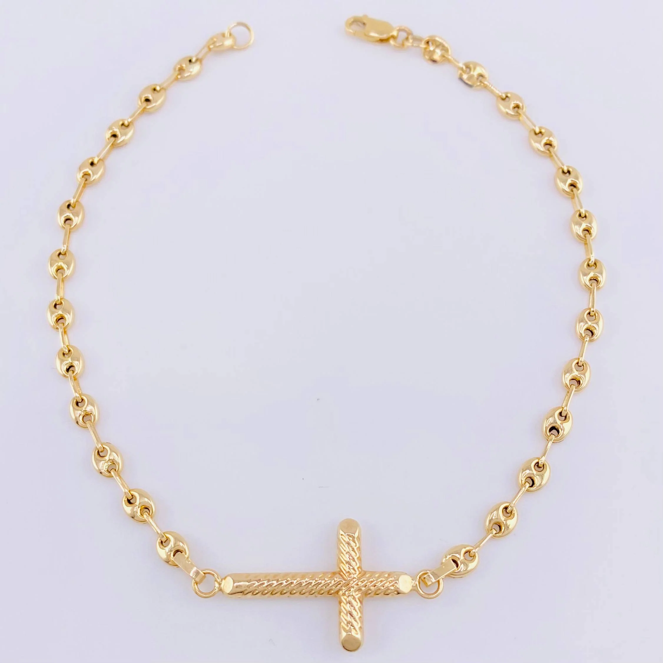 Pulso Gc Herraje Cruz Rayada 2.6 g / 19.5 cm / 3.2 mm Oro Amarillo 18K