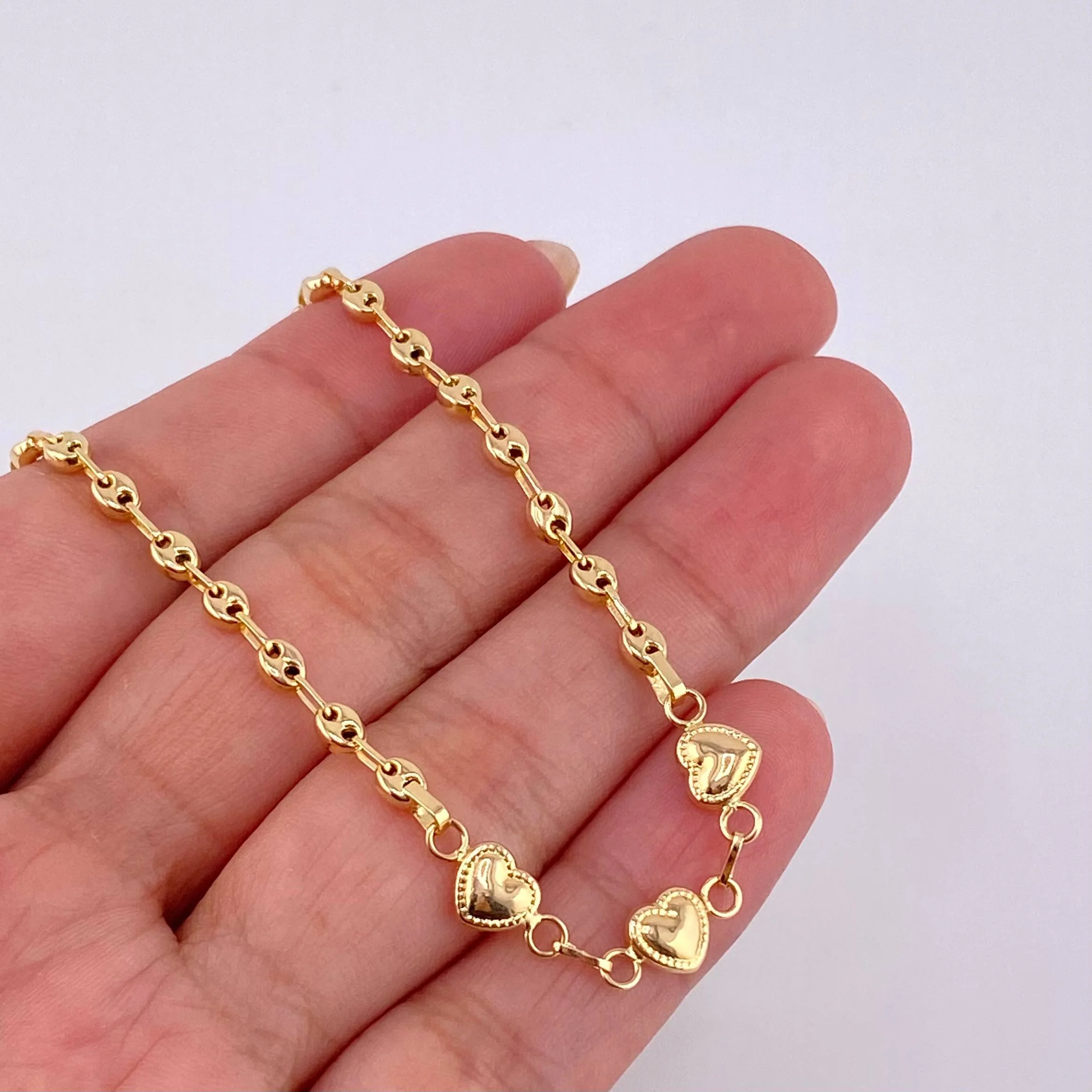 Pulso Gc Herraje Trio Corazon 2.6 g / 19 cm / 3.2 mm Oro Amarillo 18K - Image 3