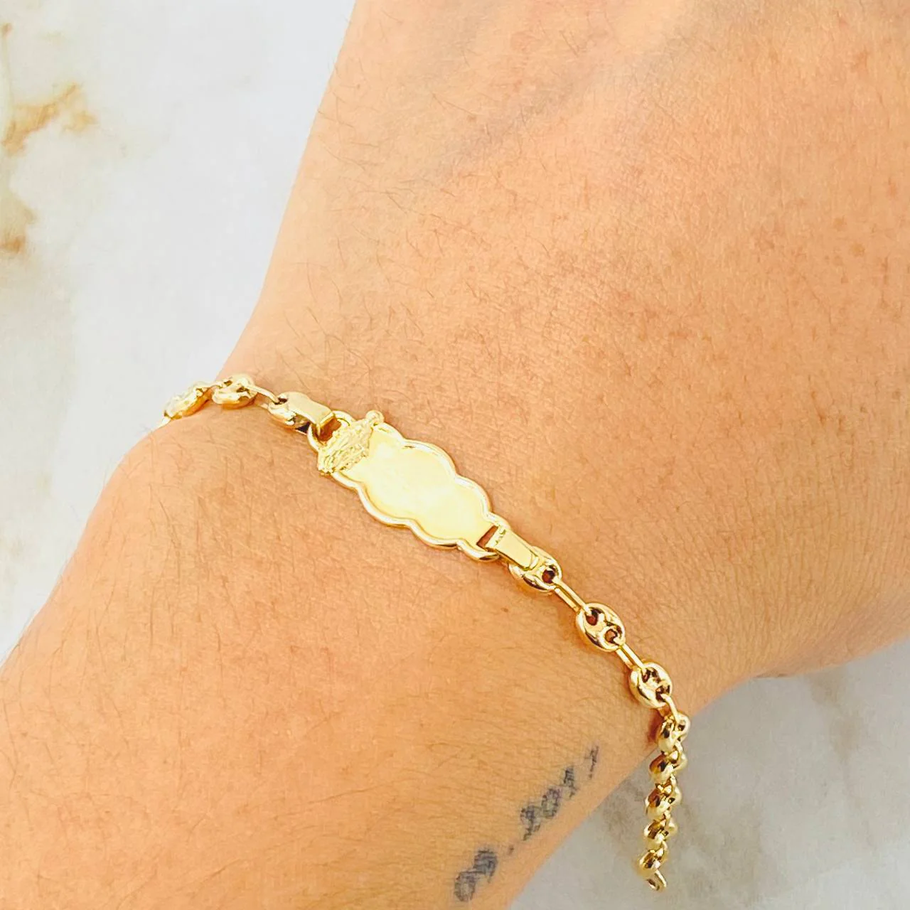 Pulso Gc Placa Nube Virgen Milagrosa 1.9gr / 14cm / 3.6mm Oro Amarillo 18K - Image 3