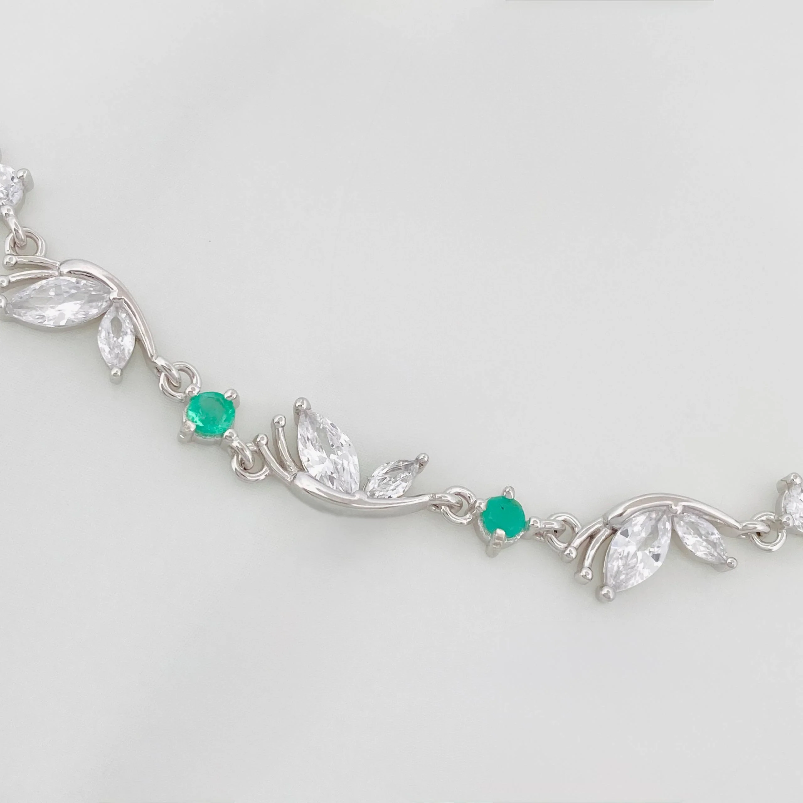 Pulso Mariposas Esmeralda 2.7 g / 22 cm / 1 mm Plata Rodinada 925 - Image 2
