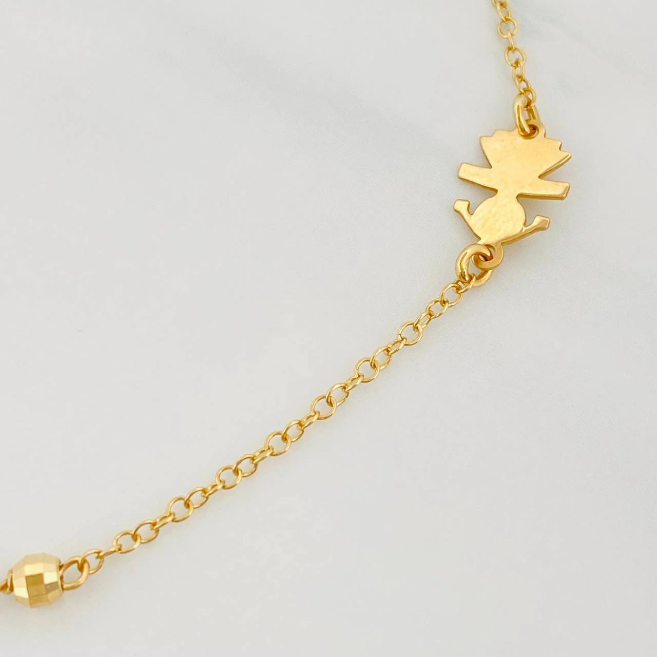 Pulso Modulable Aro Seguido Dije Corazon 1.35 g / 18 cm - 16 cm / 0.76 mm Oro Amarillo 18K - Image 3
