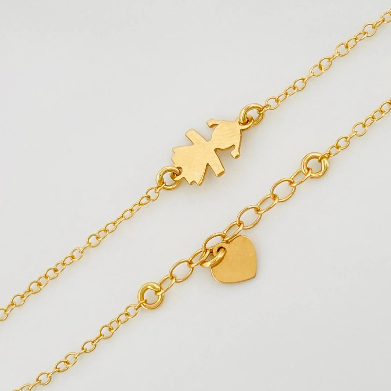 Pulso Modulable Aro Seguido Dije Corazon 1.35 g / 18 cm - 16 cm / 0.76 mm Oro Amarillo 18K - Image 4