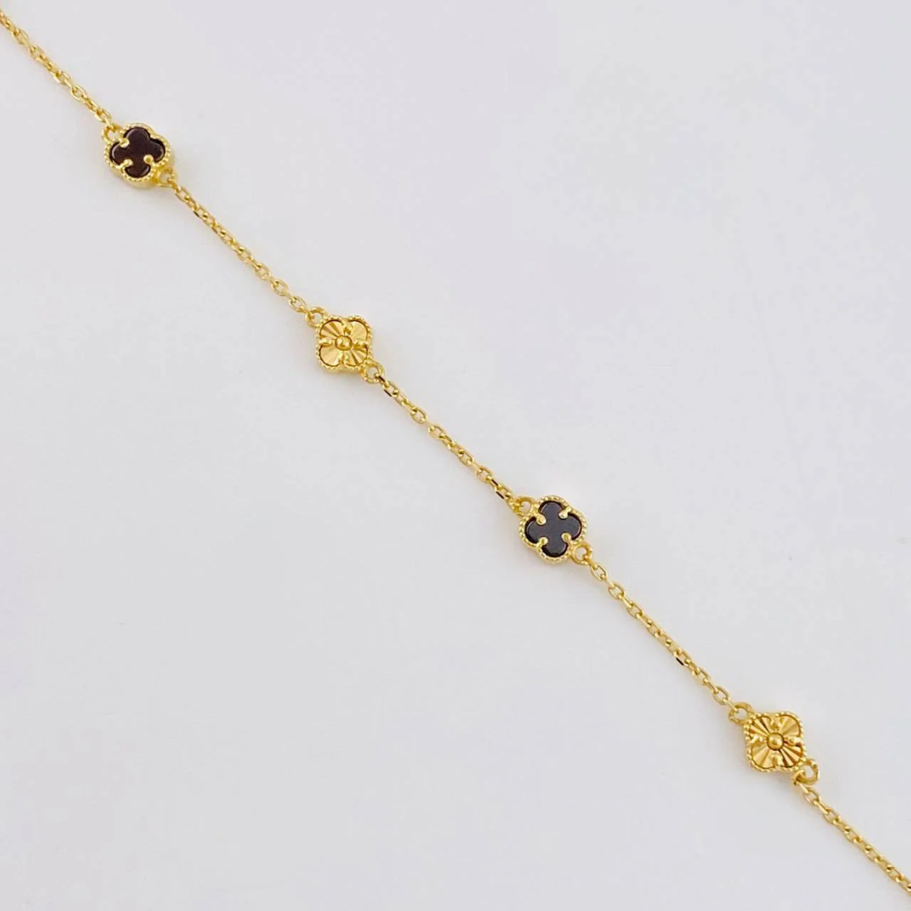 Pulso Modulable Aro Seguido Trebol 3.15 g / 21.4 cm - 18.6 cm / 0.8 mm Oro Amarillo 18K - Image 2