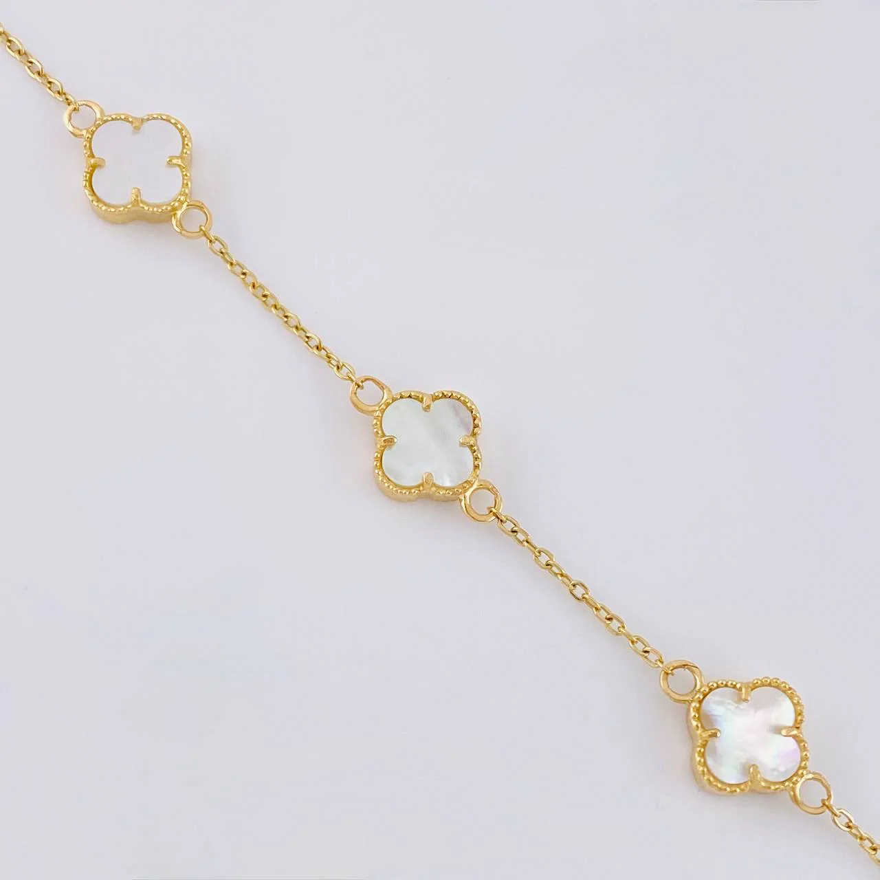 Pulso Modulable Aro Seguido Trebol 4.75 g / 17.1 cm - 15.8 cm / 1.3 mm Oro Amarillo 18K - Image 2