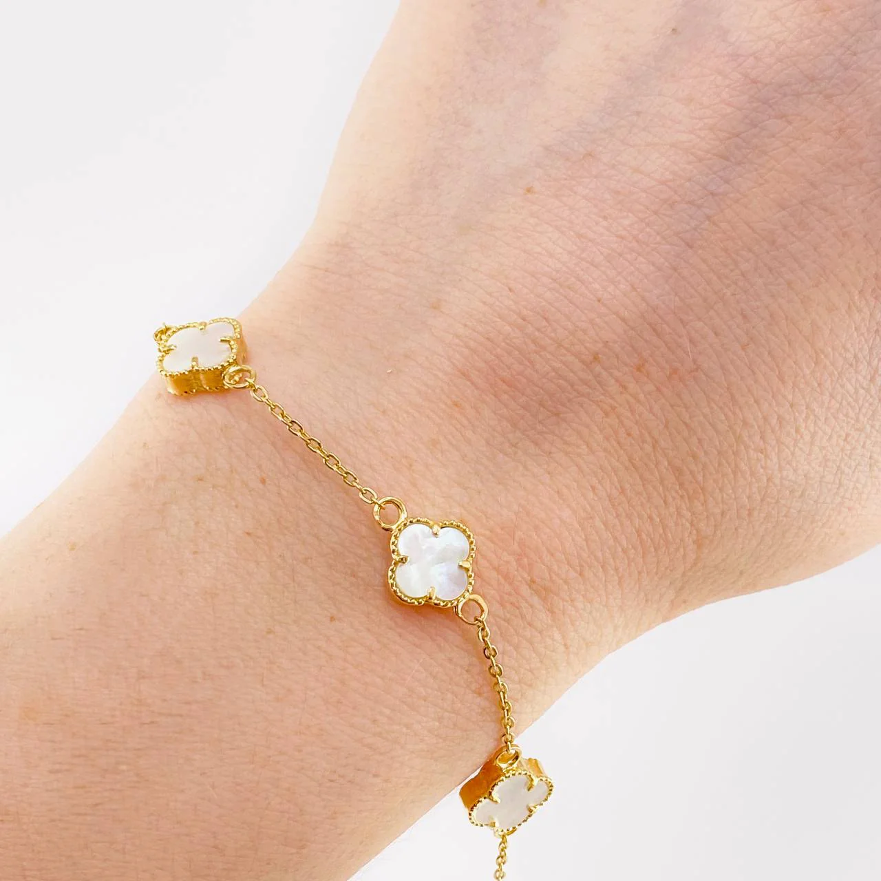 Pulso Modulable Aro Seguido Trebol 4.75 g / 17.1 cm - 15.8 cm / 1.3 mm Oro Amarillo 18K - Image 4