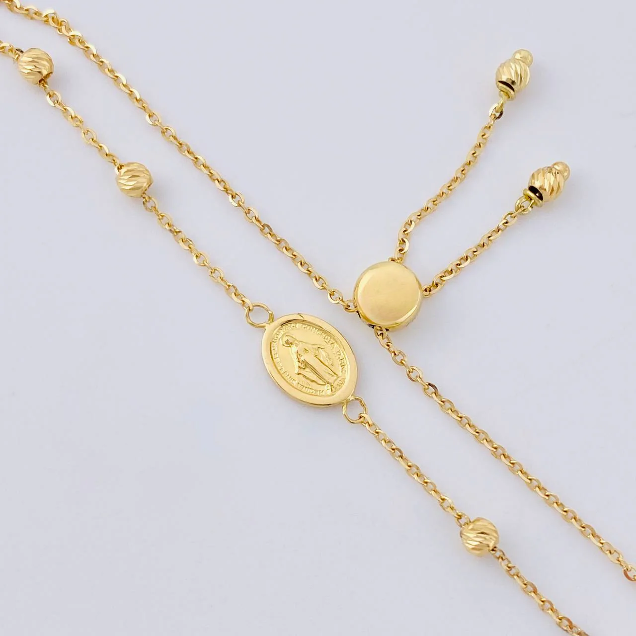 Pulso Modulable Aro Seguido Virgen De La Milagrosa 2.25 g / 22.4 cm - 6.2 cm / 1.2 mm Oro Amarillo 18K - Image 2