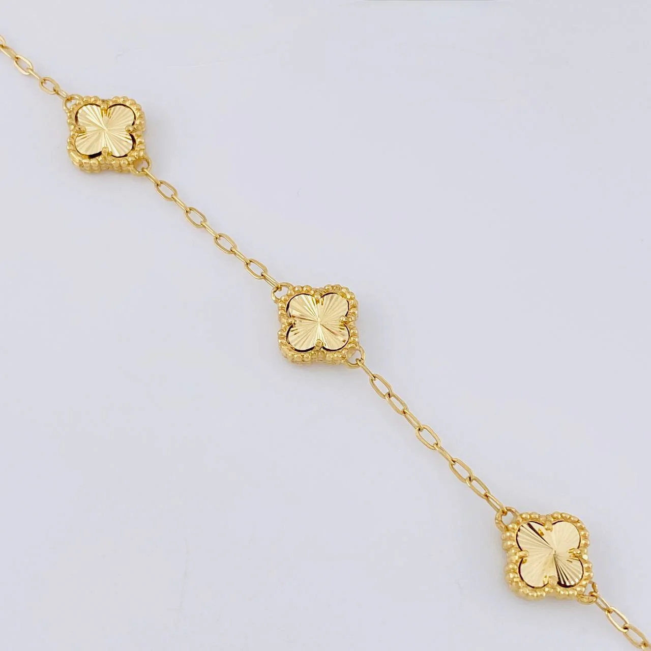 Pulso Modulable Trebol Aro Seguido 4.6 g / 17.5 cm - 20 cm / 1.8 mm Oro Amarillo 18K - Image 2