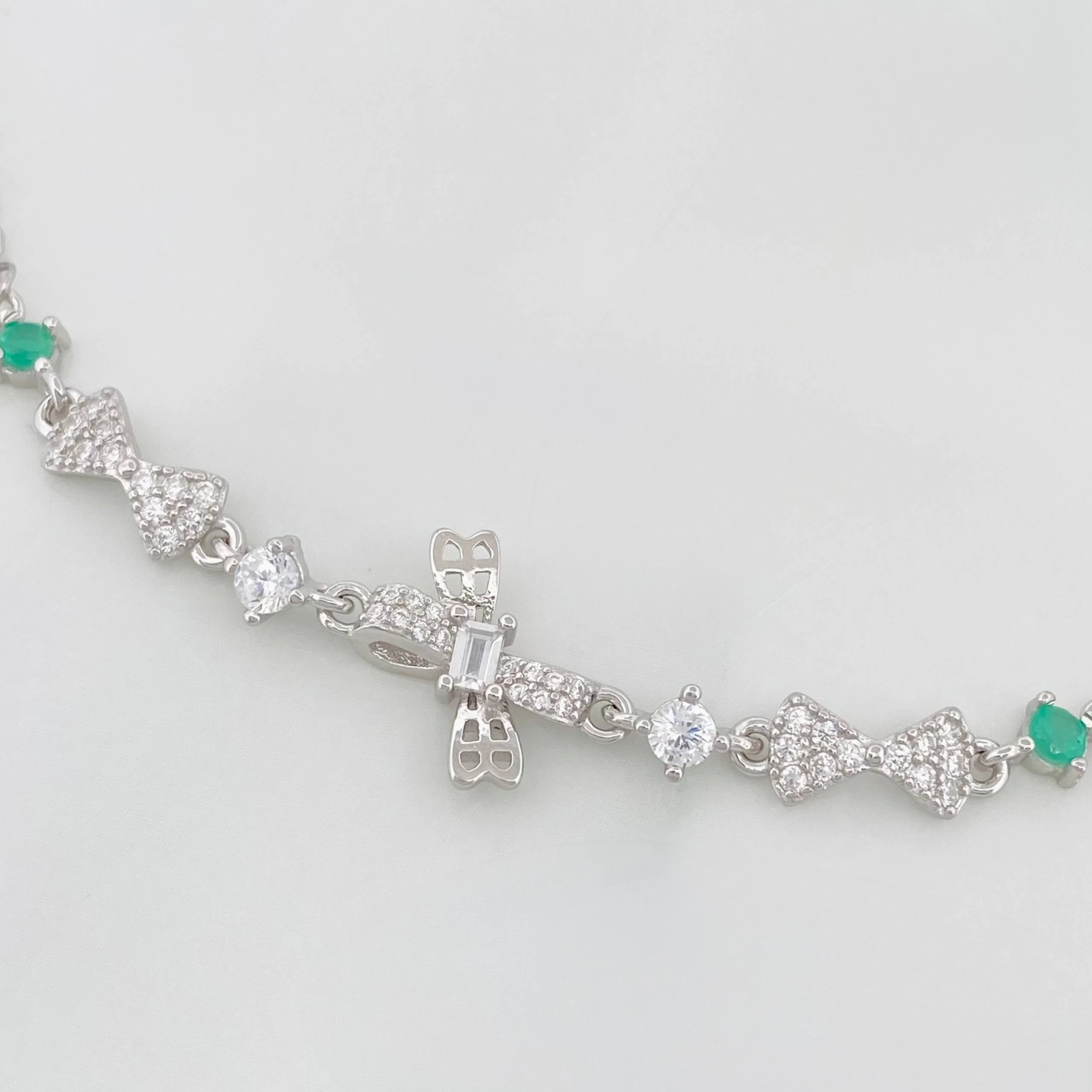 Pulso Moños Esmeralda 2.8 g / 22 cm / 1 mm Plata Rodinada 925 - Image 3