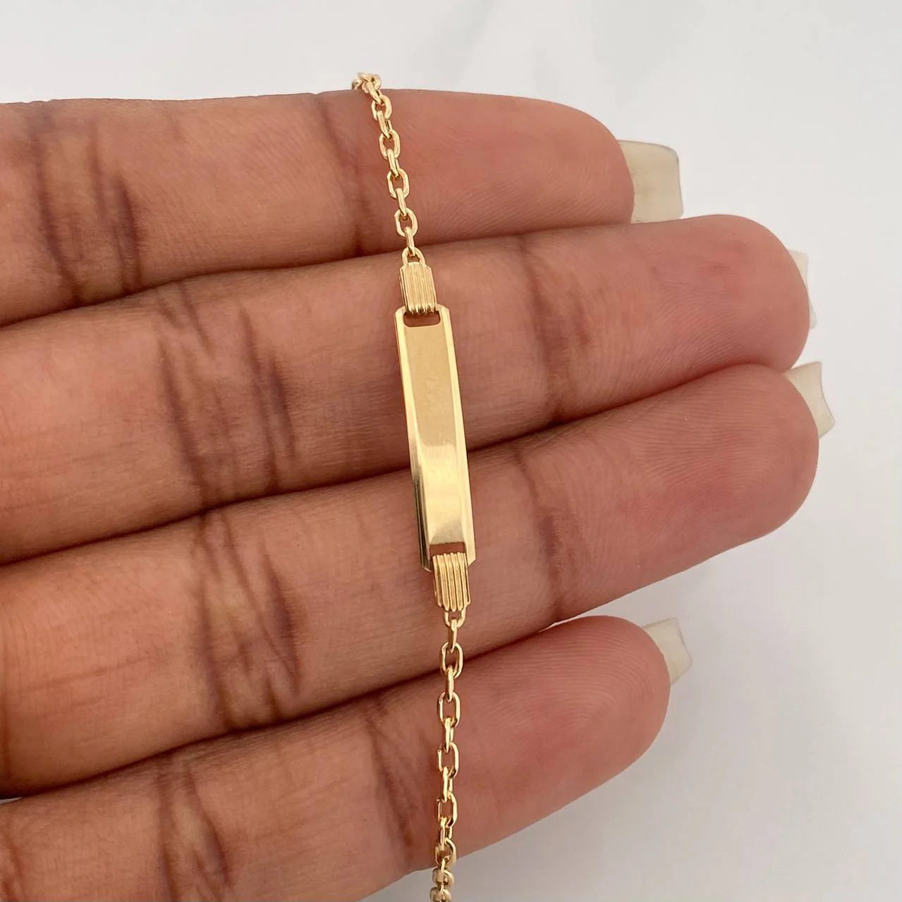 Pulso Placa Aro Aeguido 1.65gr / 18cm / 1mm Oro Amarillo +3 18K $ - Image 4
