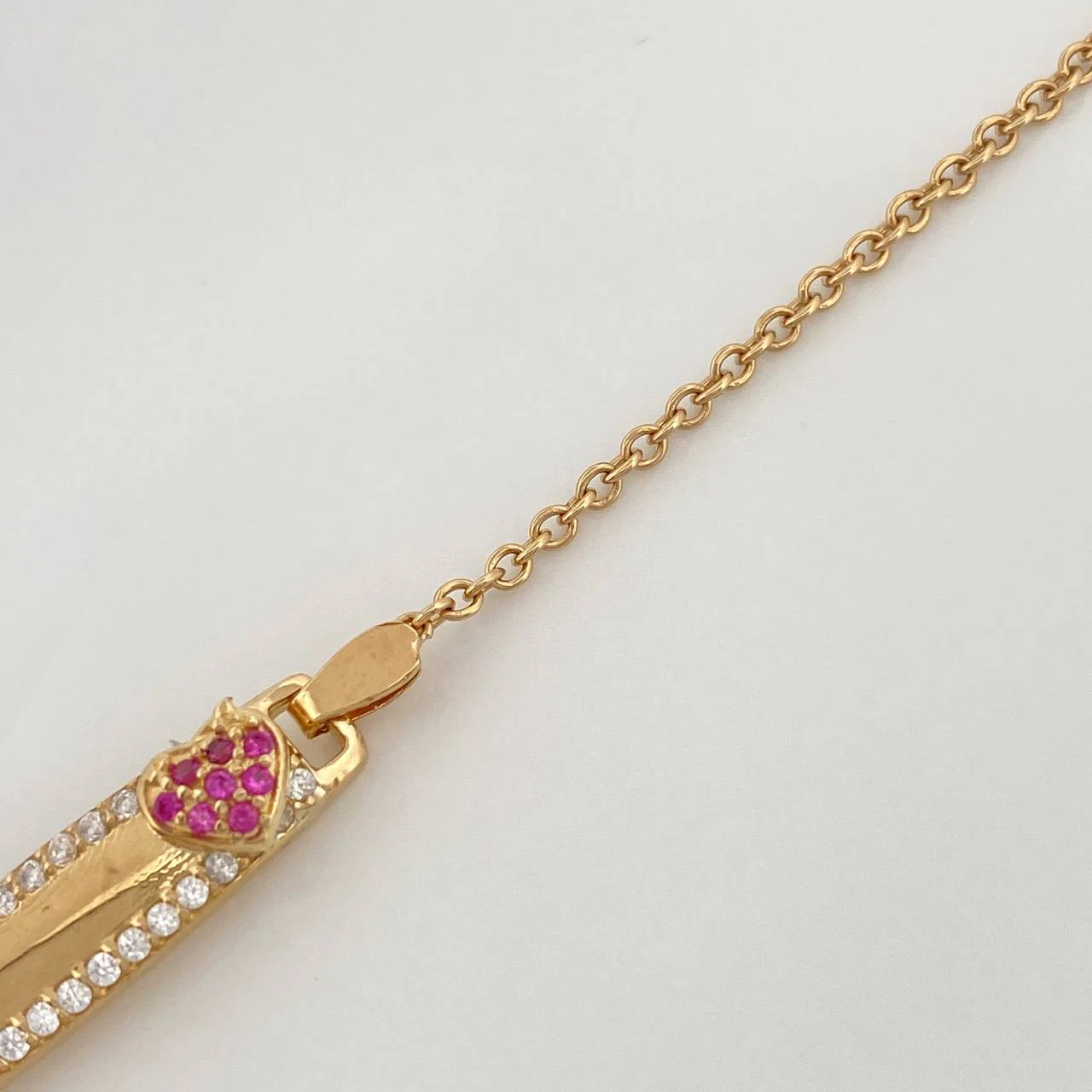 Pulso Placa Bebe Aro Seguido Corazon 2.9gr / 13.5cm / 0.7mm Oro Amarillo 18K % - Image 3