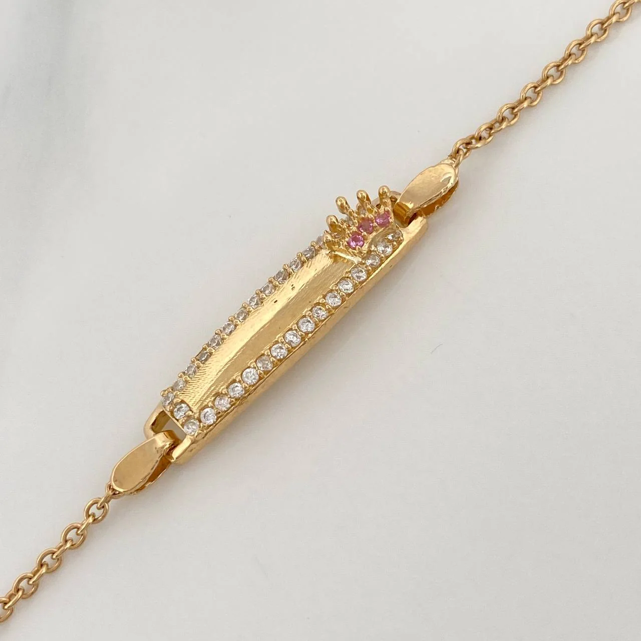 PulsoPlaca Bebe Aro Seguido Corona 2.8gr / 11.7cm / 0.7mm Oro Amarillo 18K % - Image 4