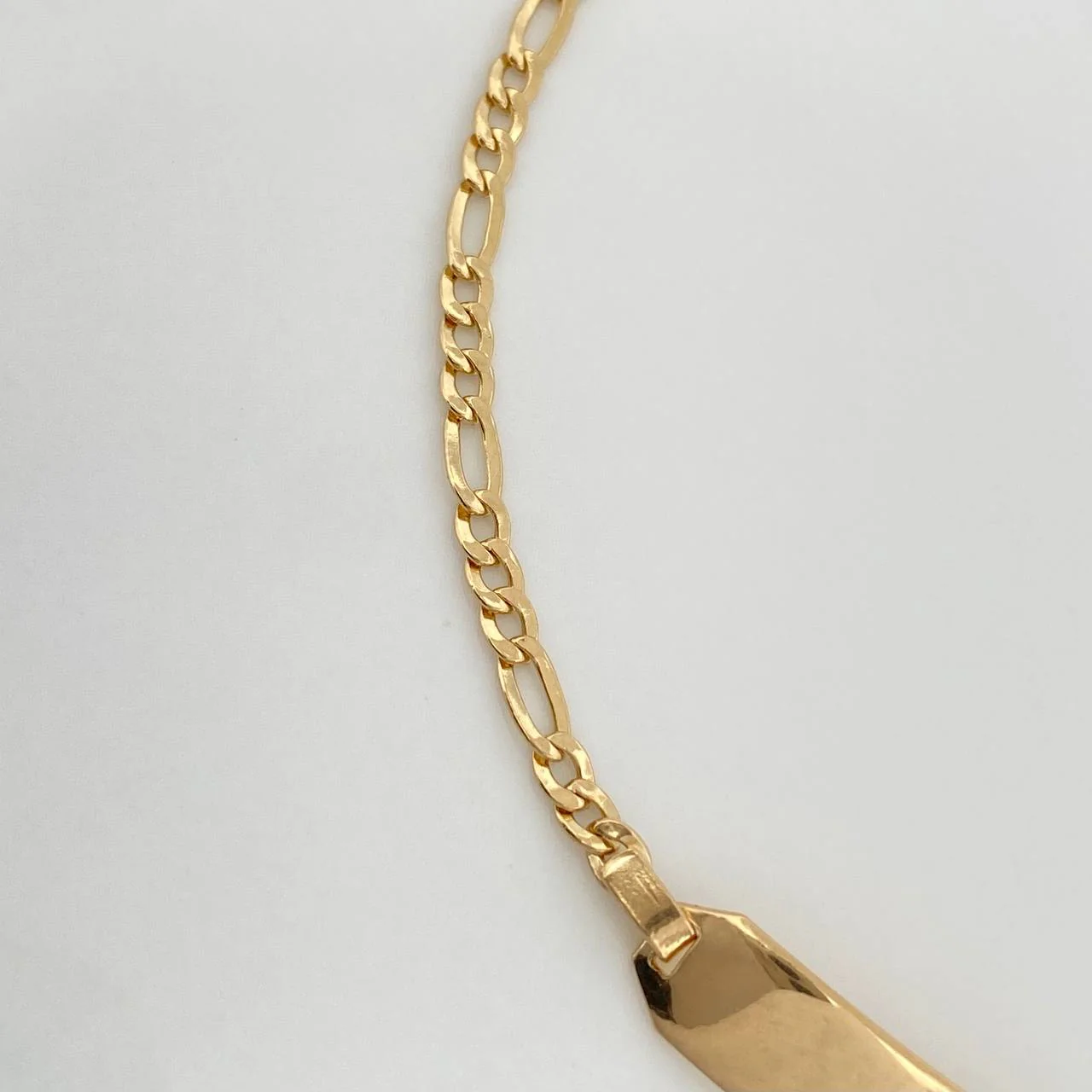 Pulso Placa Figaro 2.85gr / 15.5cm / 2.6mm Oro Amarillo +1 18K % - Image 3
