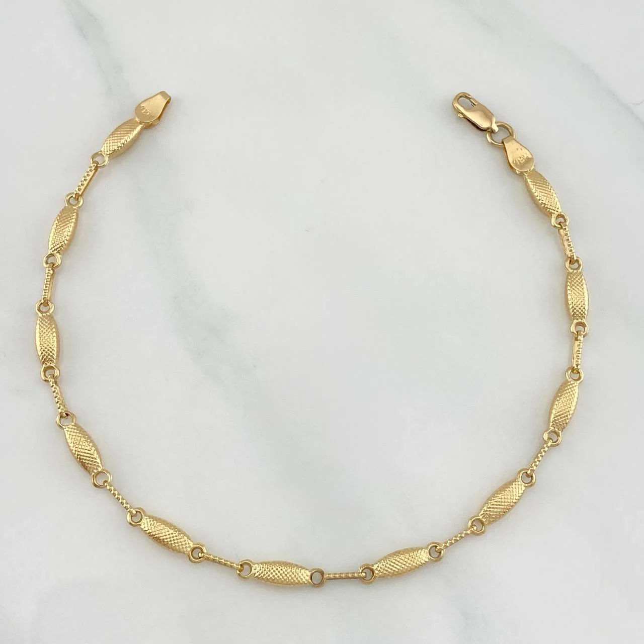 Pulso Rustico Eslabon 3.5 g / 19.5 cm / 2 mm Oro Amarillo 18K