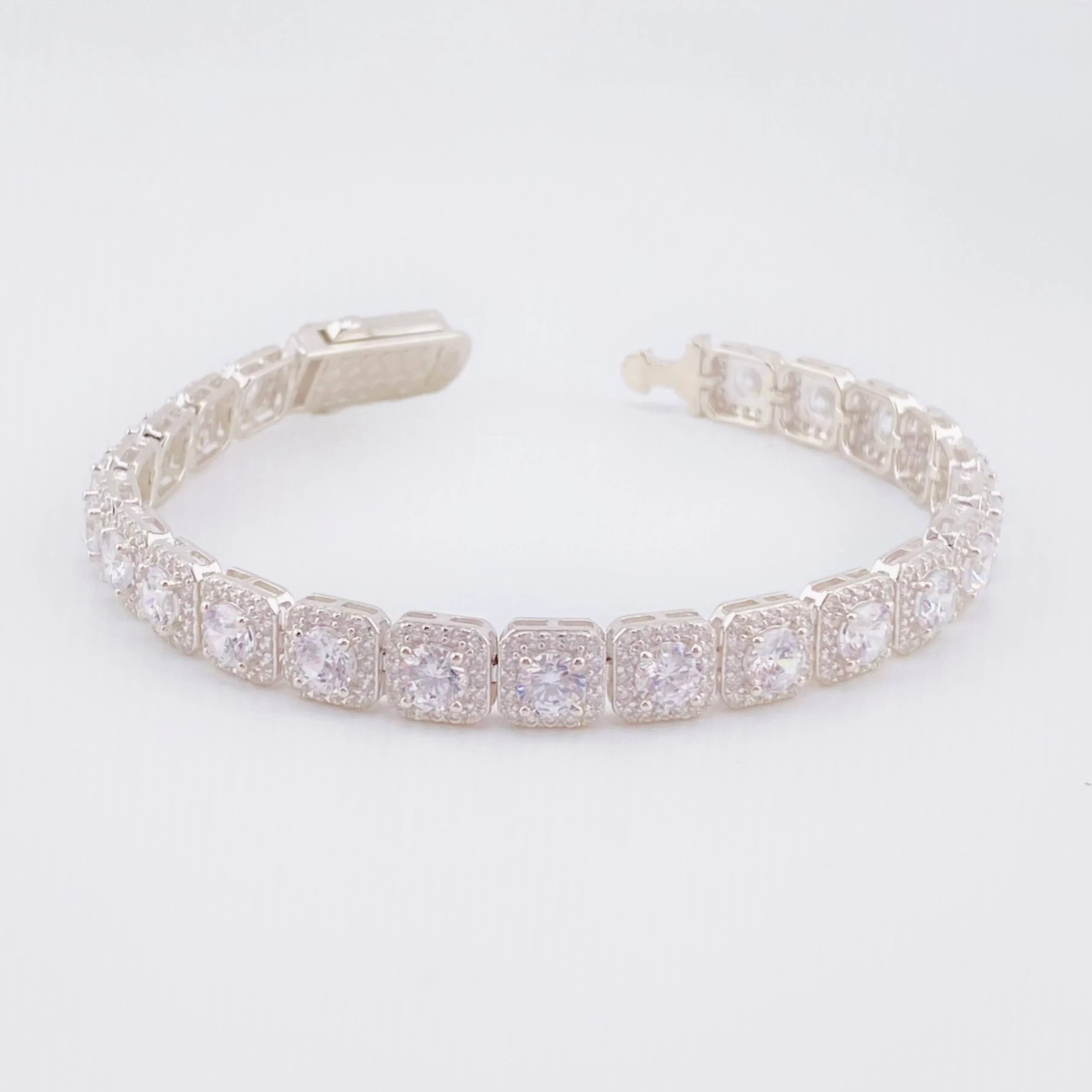 Pulso Tenis Cuadrado 17.75g / 18.5cm / 7mm Plata 925